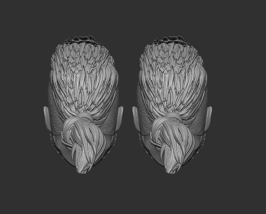 Geralt  of Rivia custom haircut- Head for Action Figures  3D print model_2