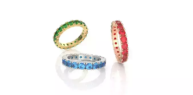 4 Prongs Round Stones Eternity