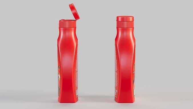 Tomato Ketchup Bottle PBR 3D model 4