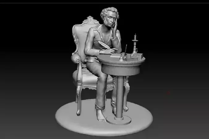 Russian writer poet Alexander Pushkin 3D print model