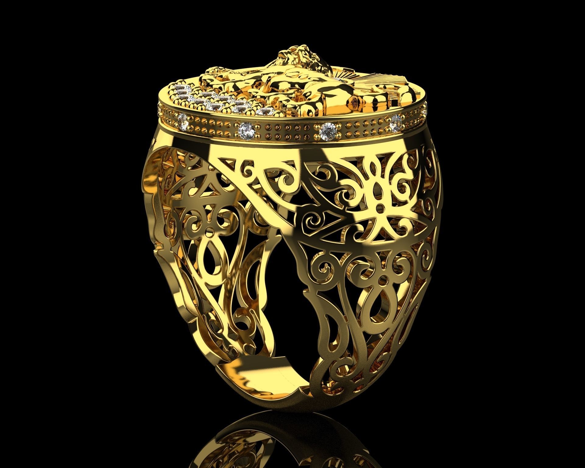 Signet ring 3D print model_3