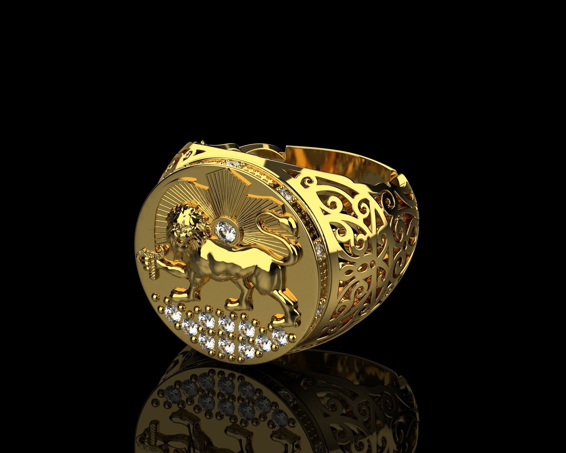 Signet ring 3D print model_19