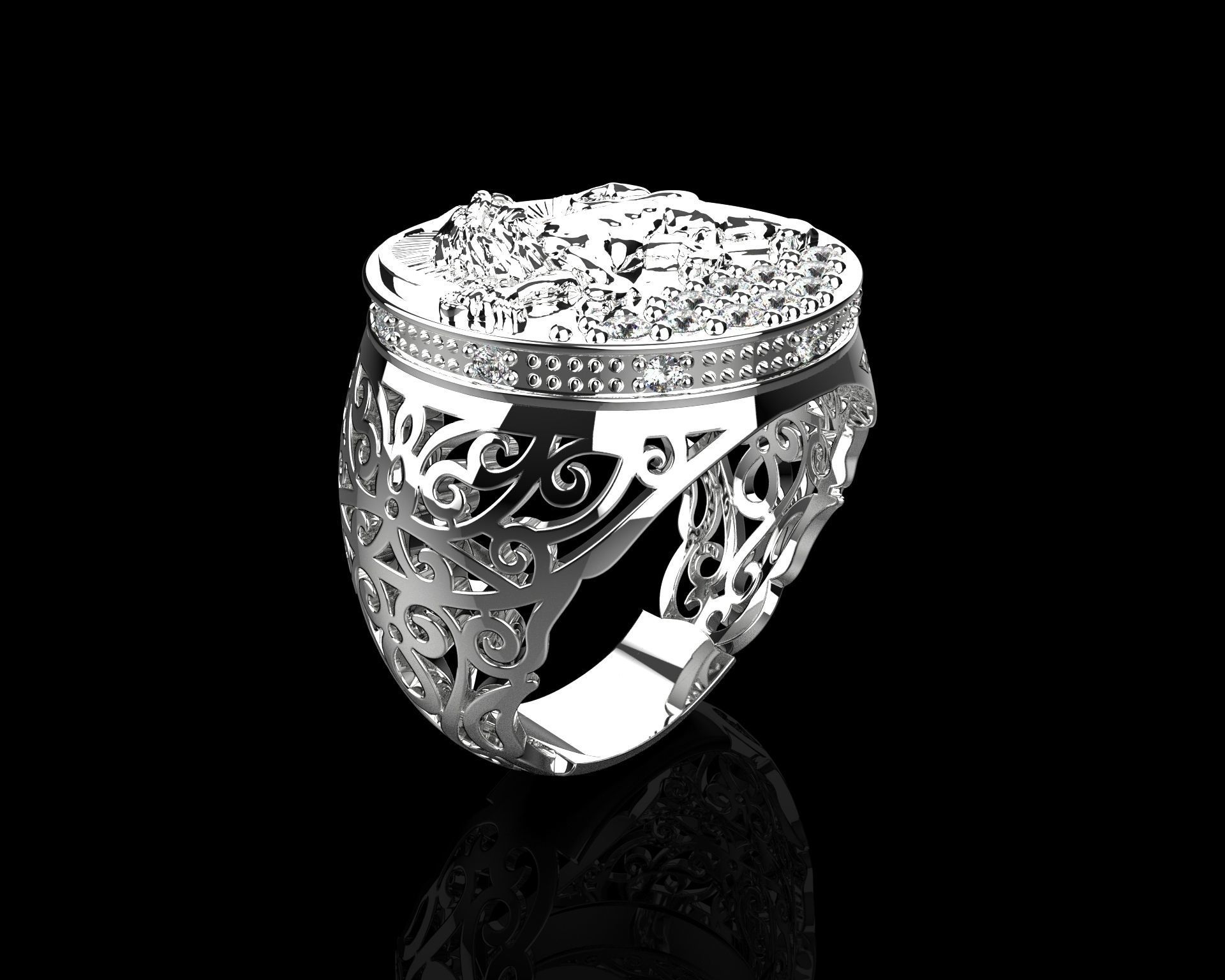 Signet ring 3D print model_4