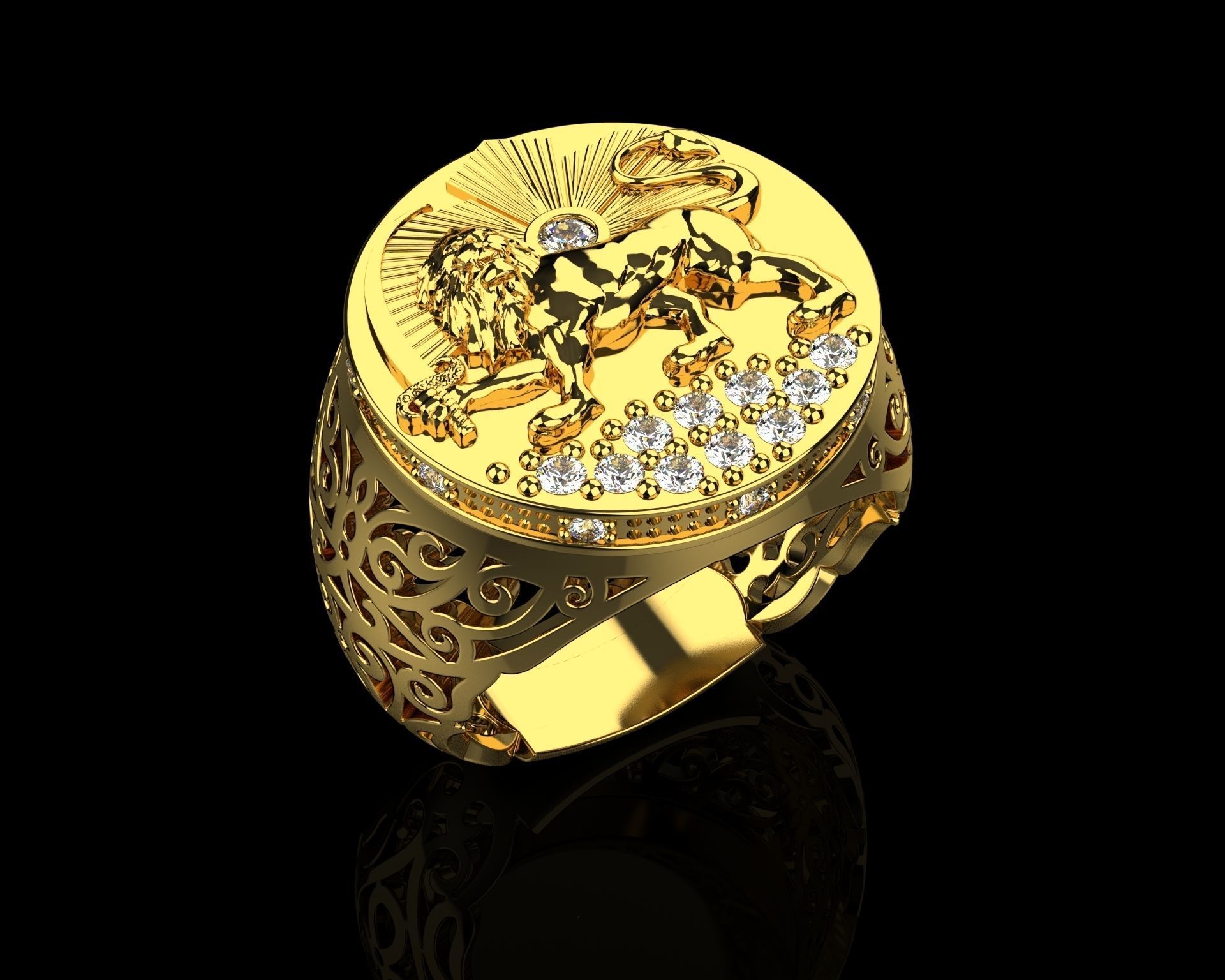 Signet ring 3D print model_20