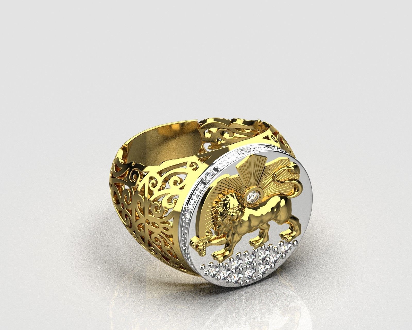 Signet ring 3D print model_9