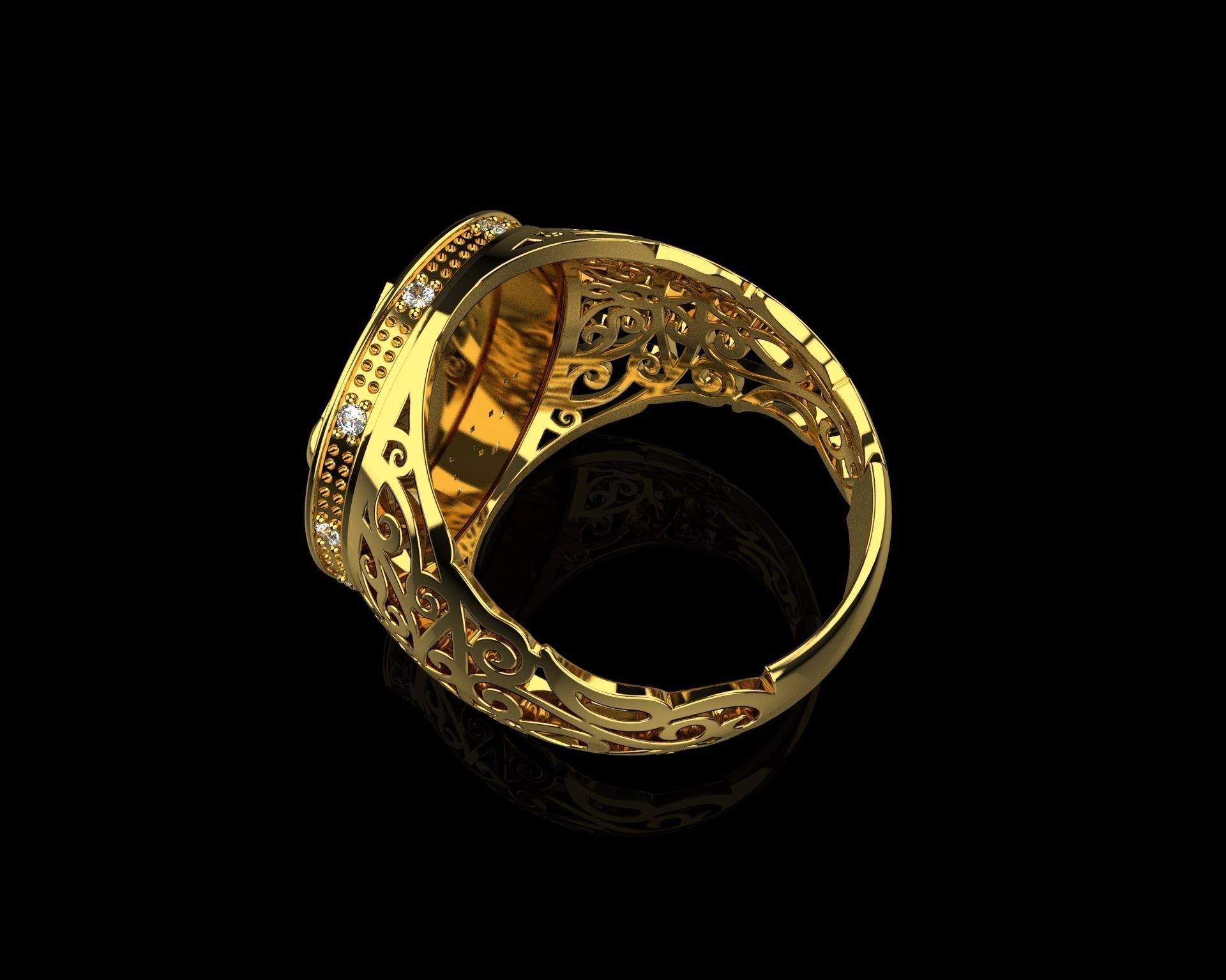 Signet ring 3D print model_17