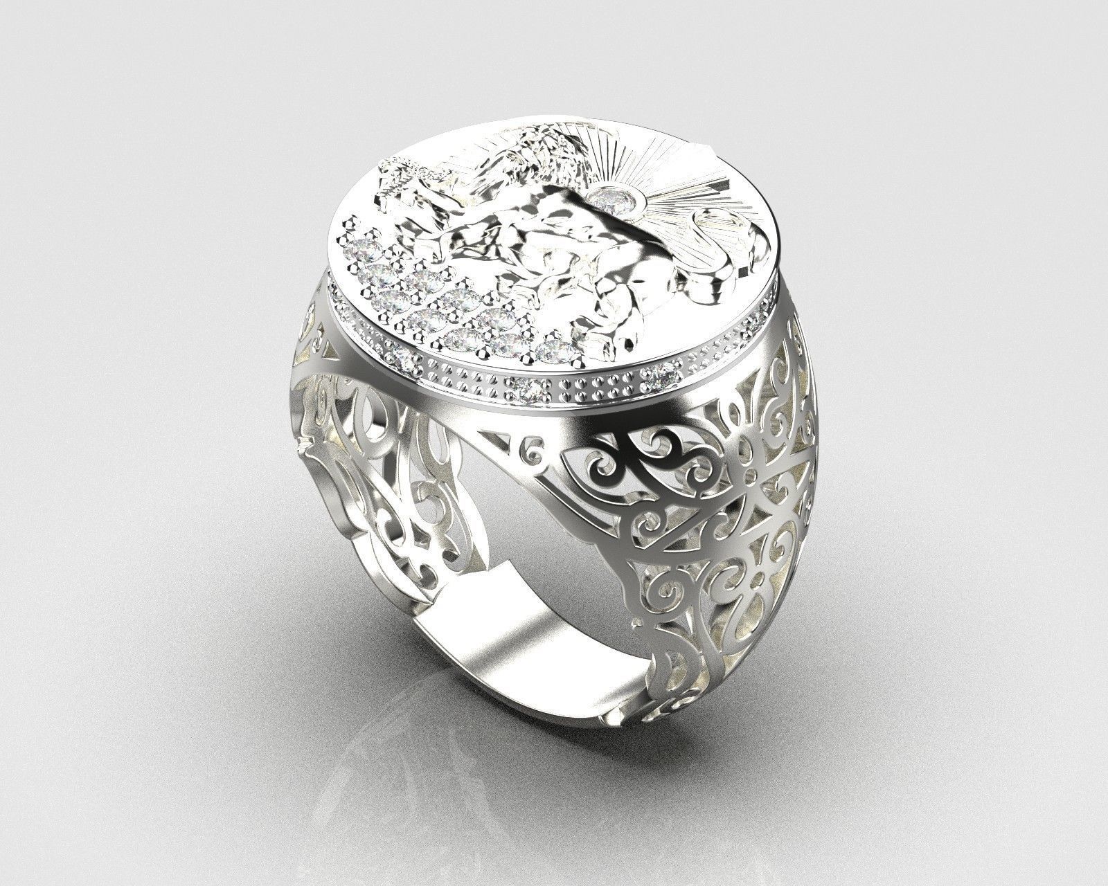 Signet ring 3D print model_7