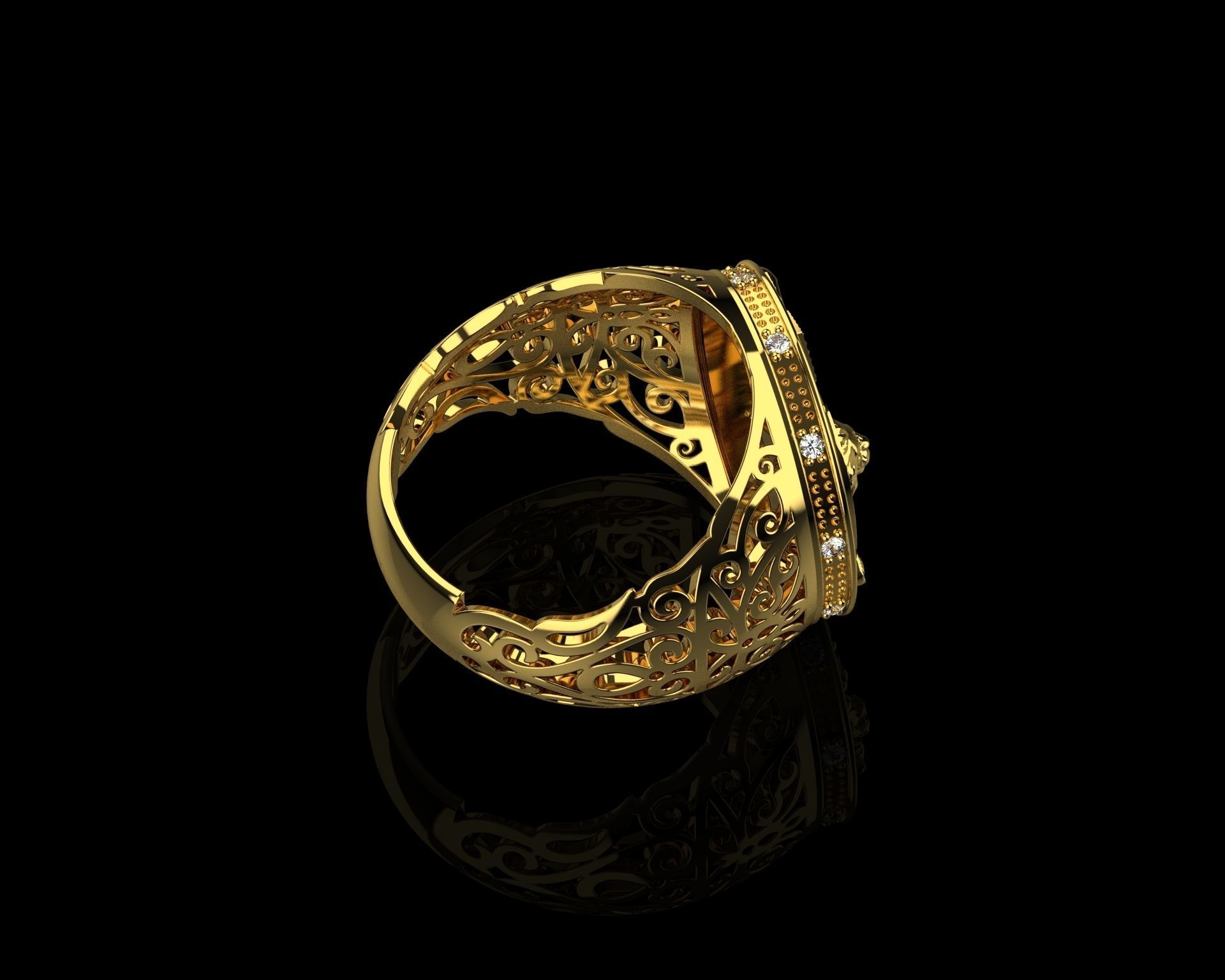 Signet ring 3D print model_16