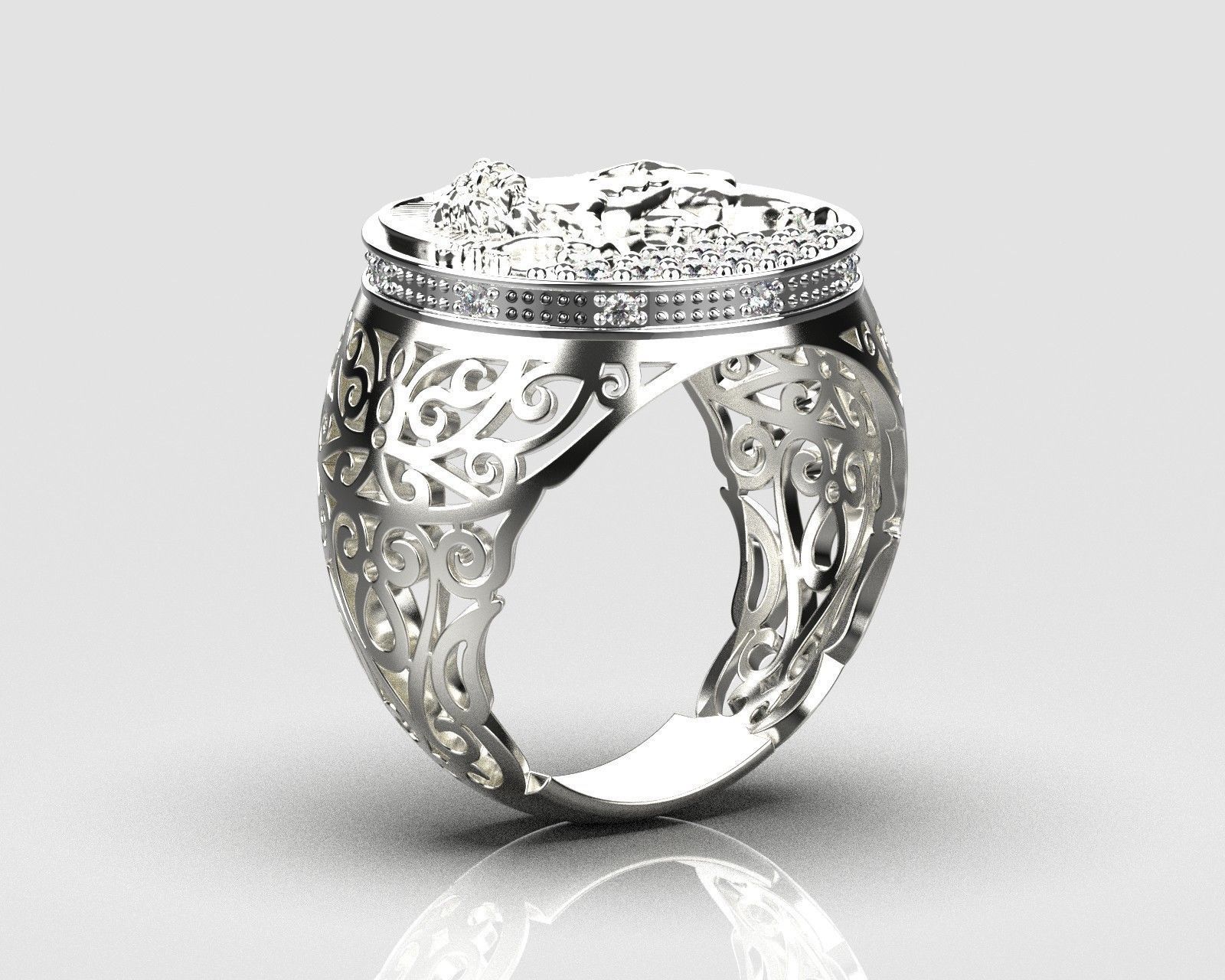 Signet ring 3D print model_8