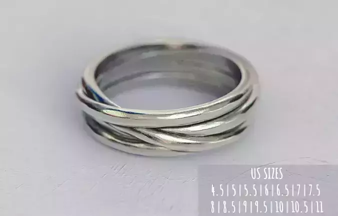  Coiled Band Ring 3D print model