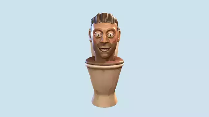 Skibidi toilet head stylized Low-poly 3D model
