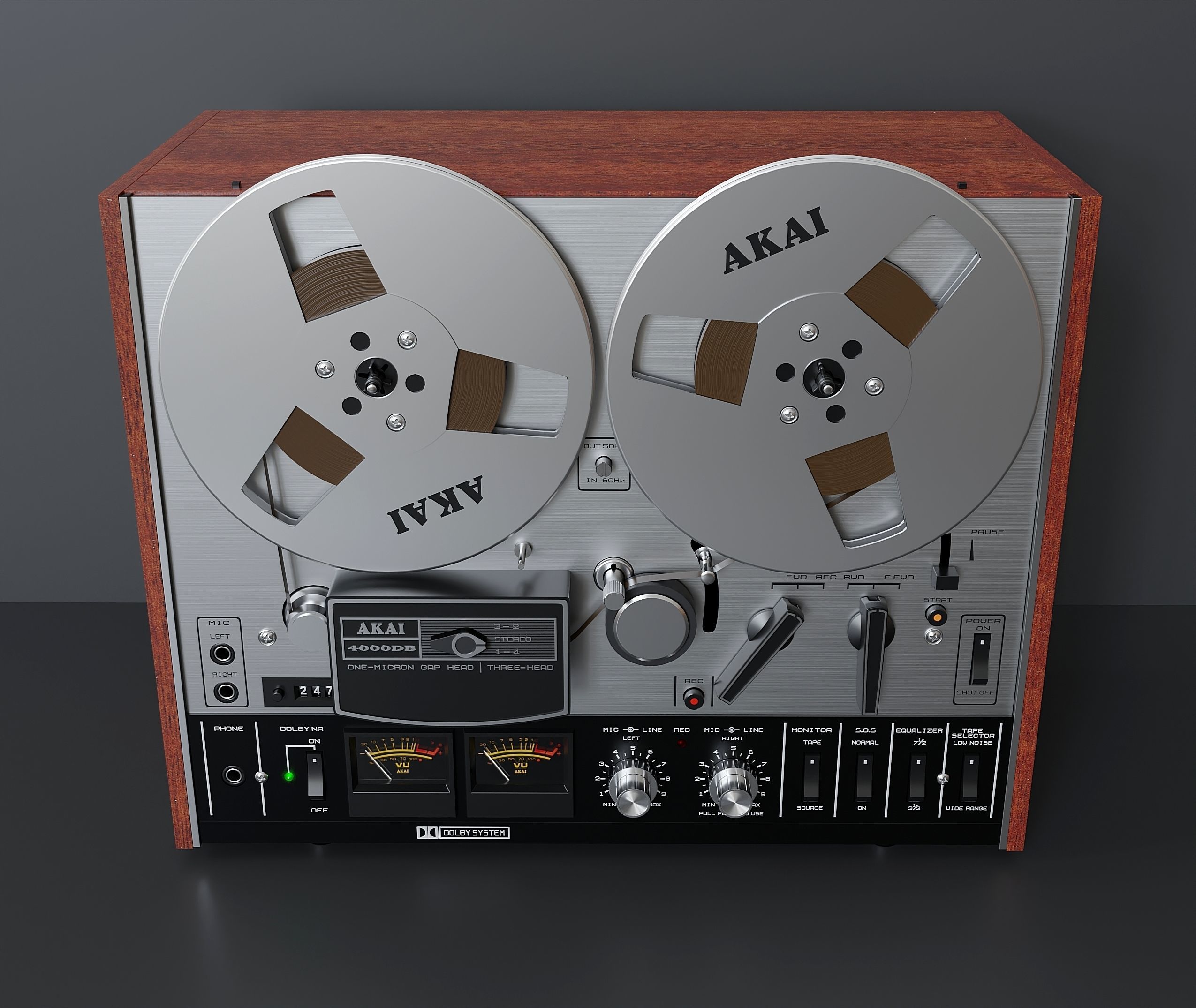 Vintage reel to reel tape deck 8 3D model_2