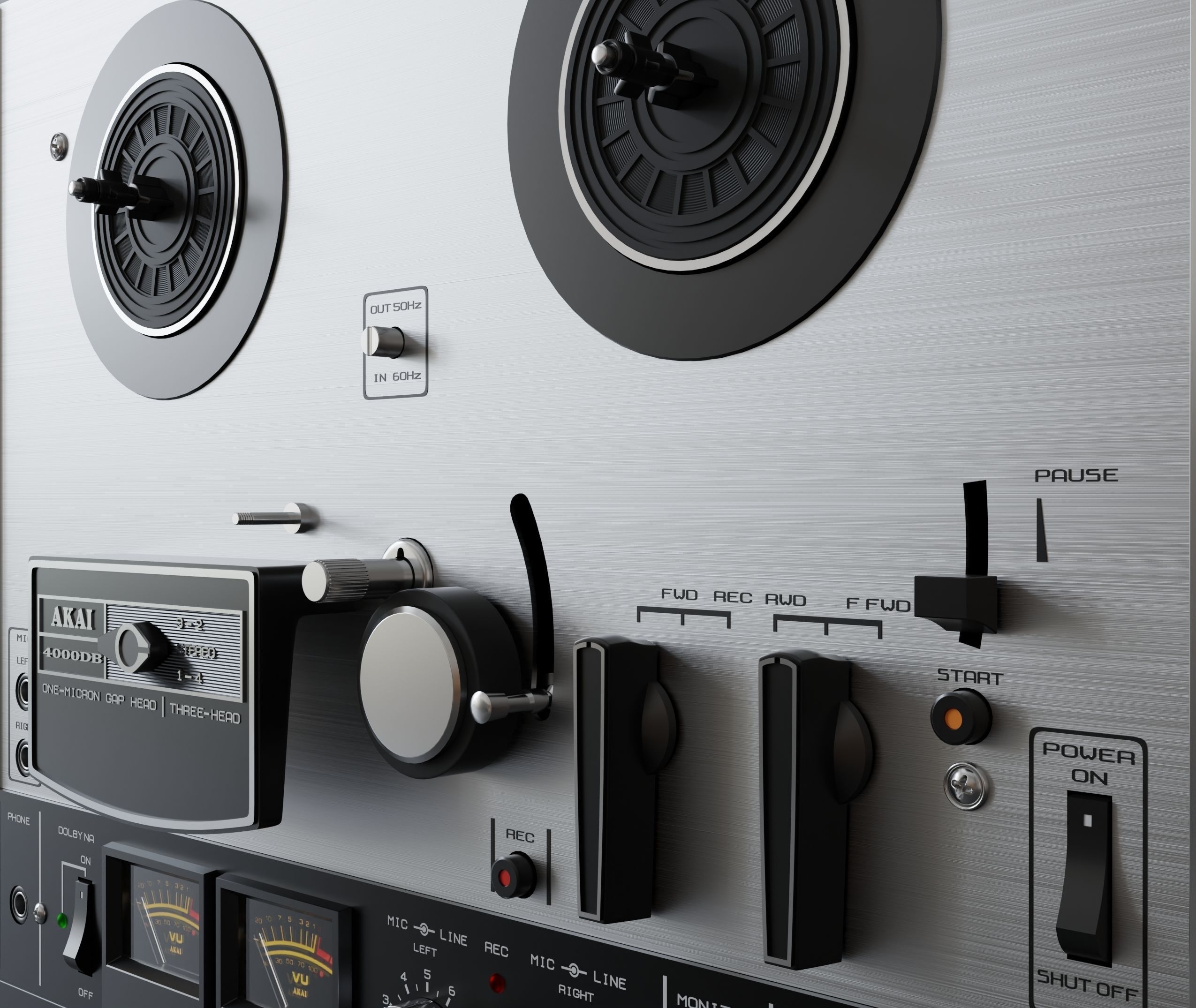 Vintage reel to reel tape deck 8 3D model_4