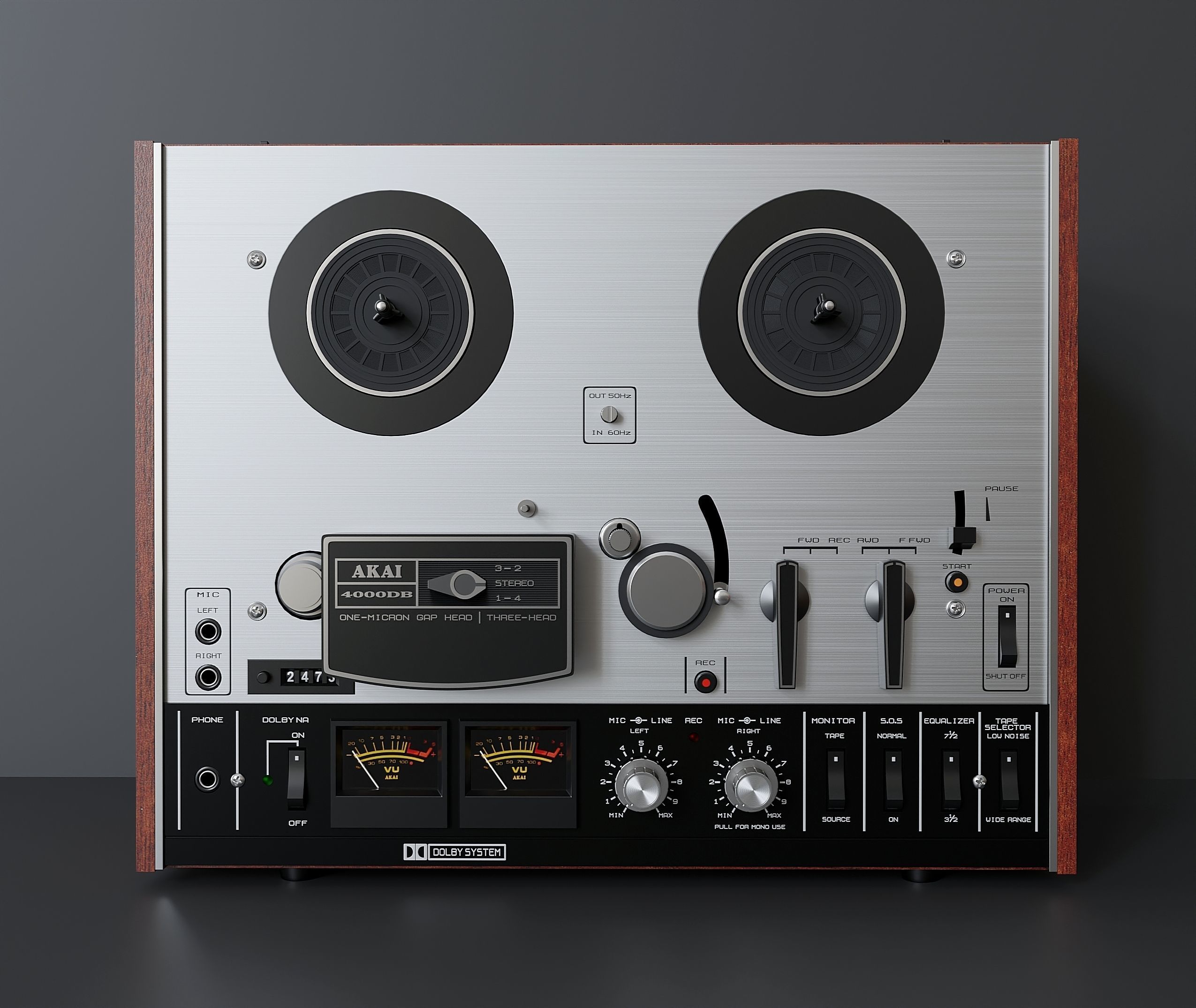 Vintage reel to reel tape deck 8 3D model_1