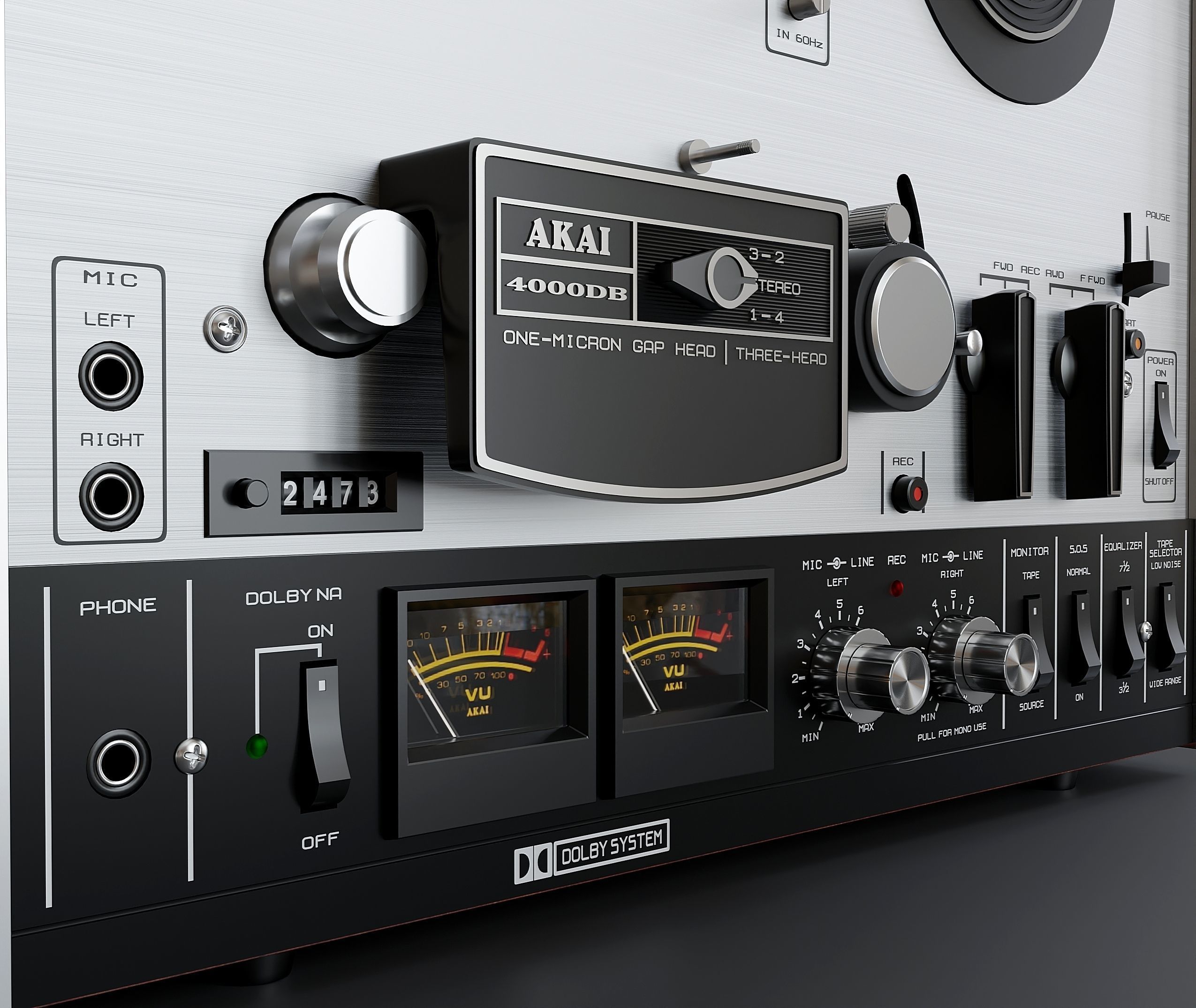 Vintage reel to reel tape deck 8 3D model_3