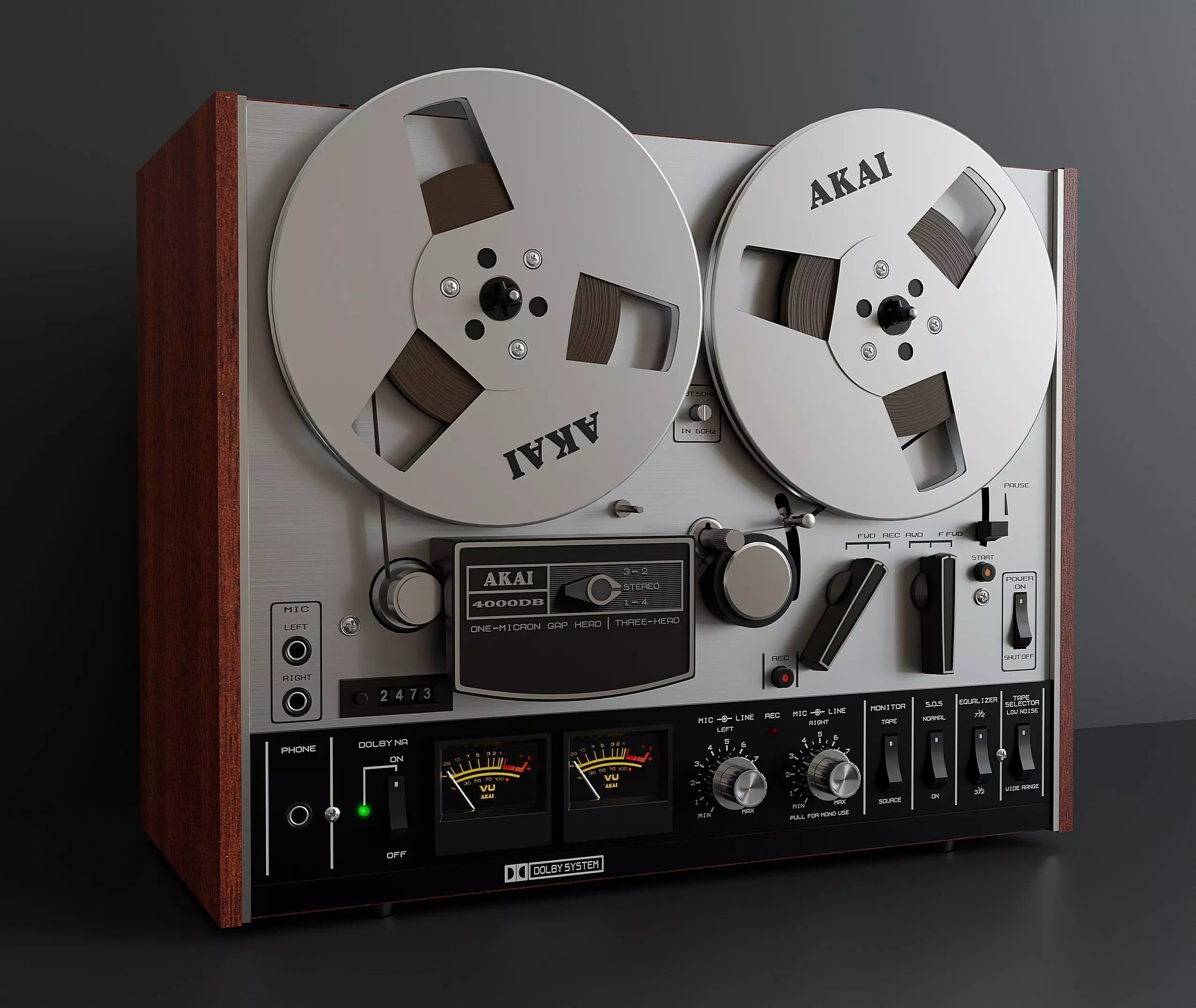 Vintage reel to reel tape deck 8 3D model_0
