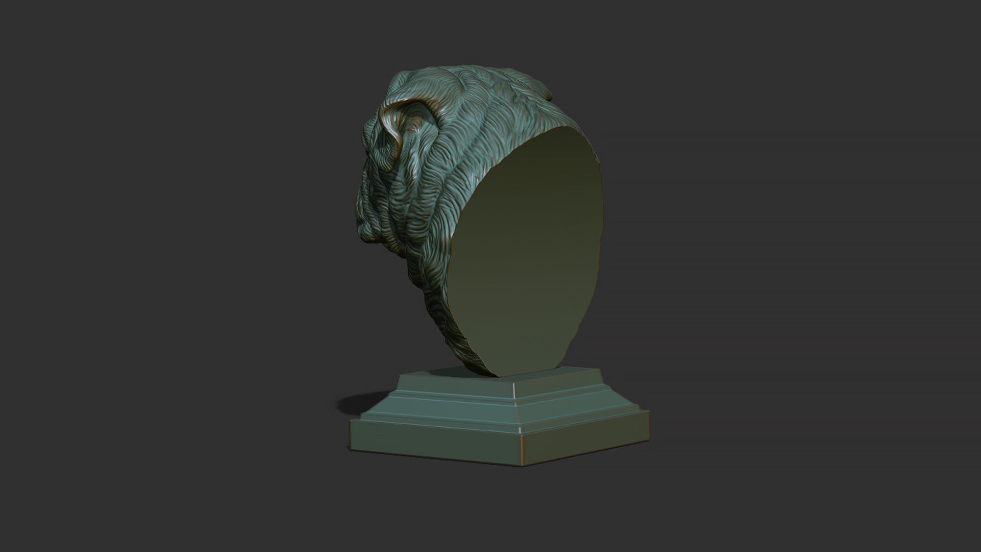 Pug  dog head 3D print model_22