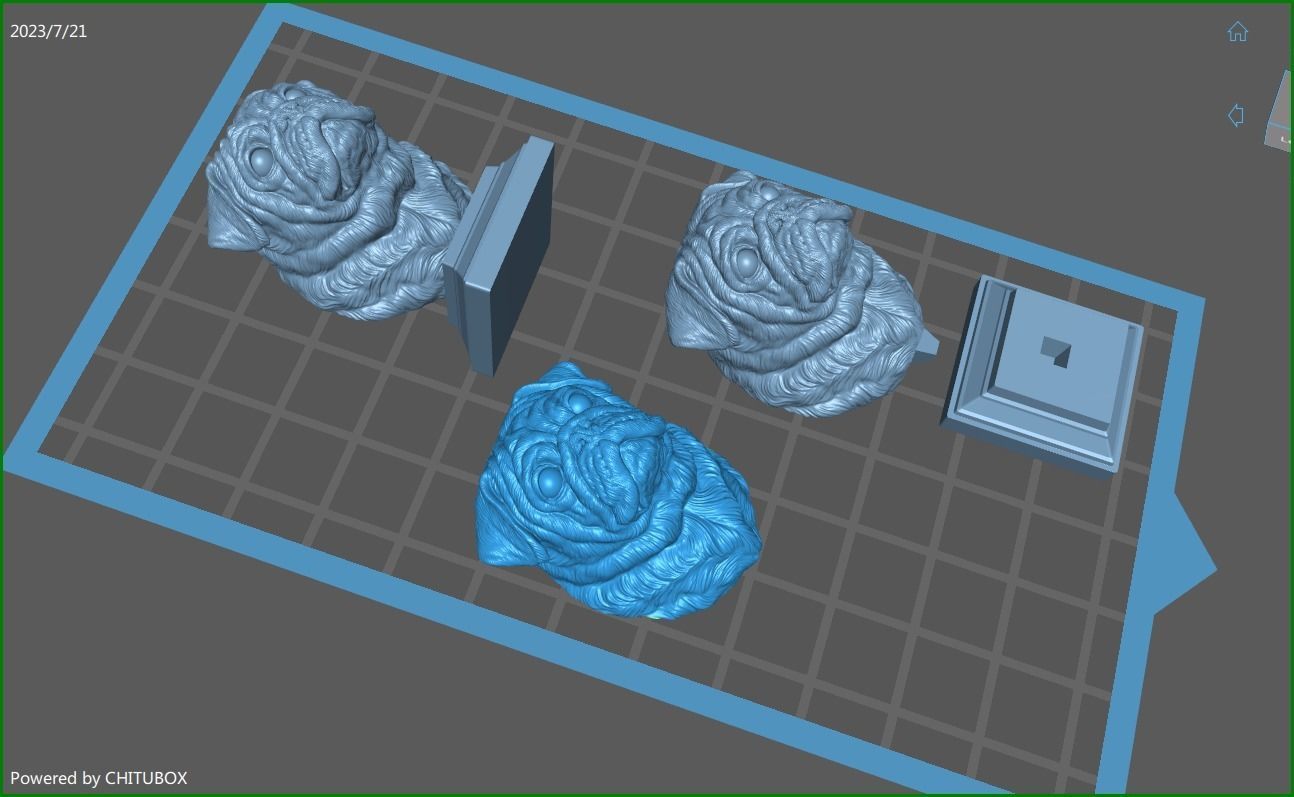 Pug  dog head 3D print model_28