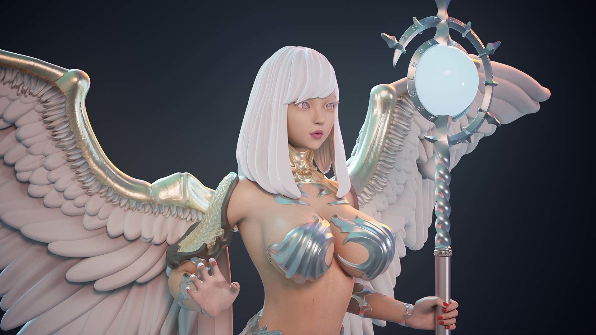 3D Print model - lady mage - Fully armored version 3D print model_3