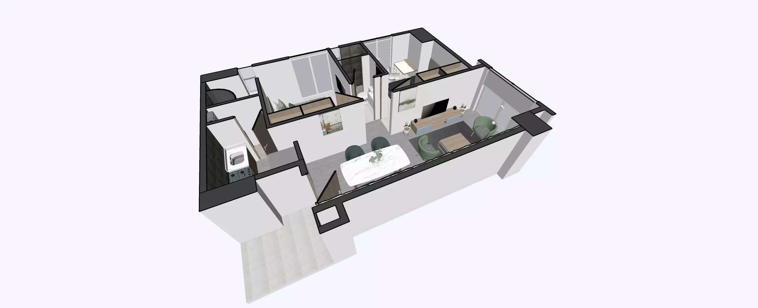 MINIMAL APARTMENT 3D model_0