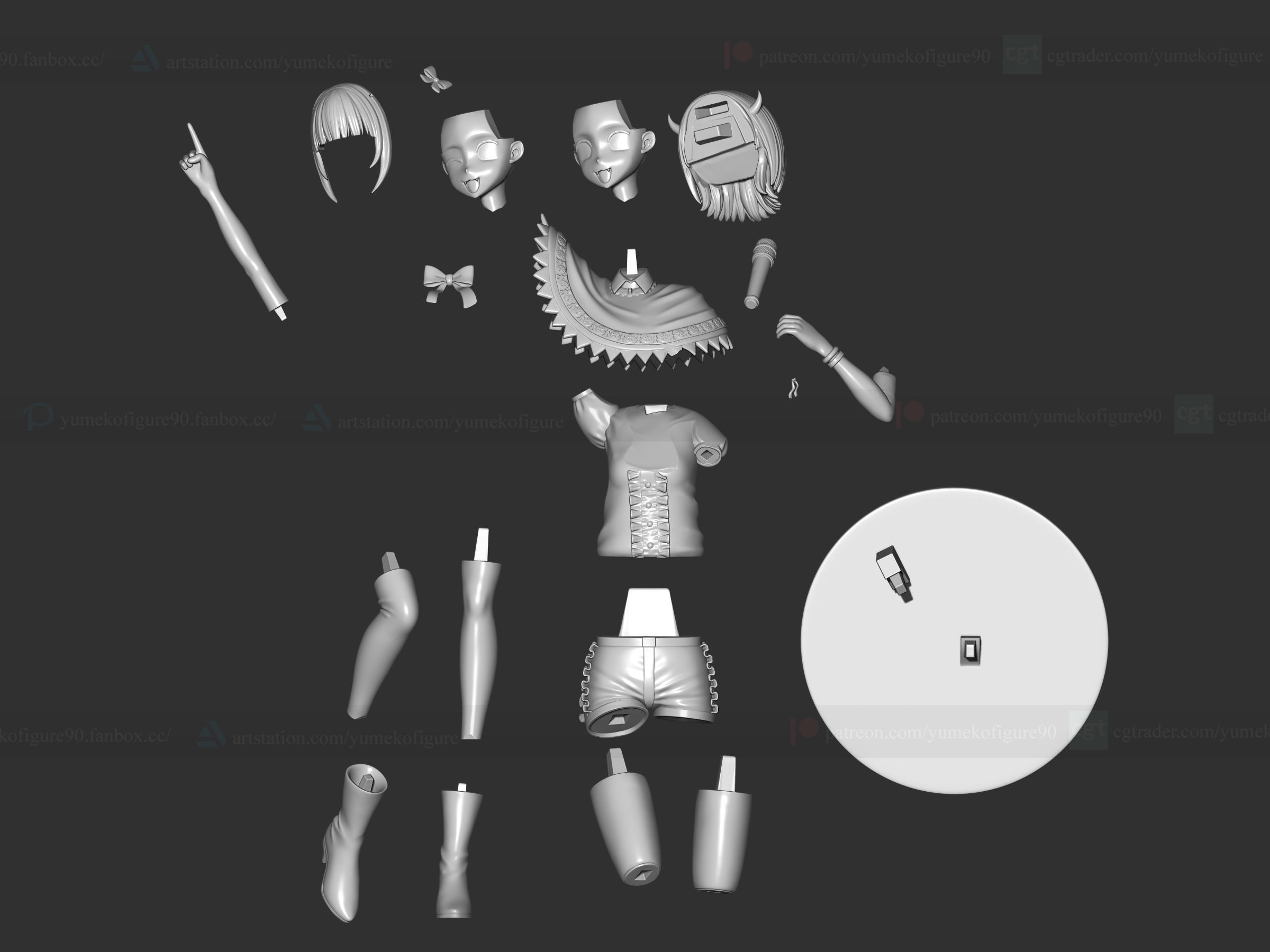 B-komachi figure bundle 3D Model Collection_23