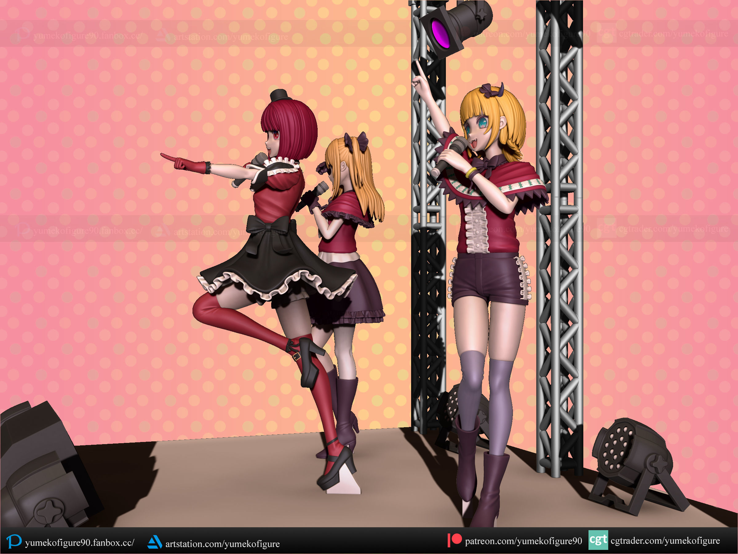 B-komachi figure bundle 3D Model Collection_5