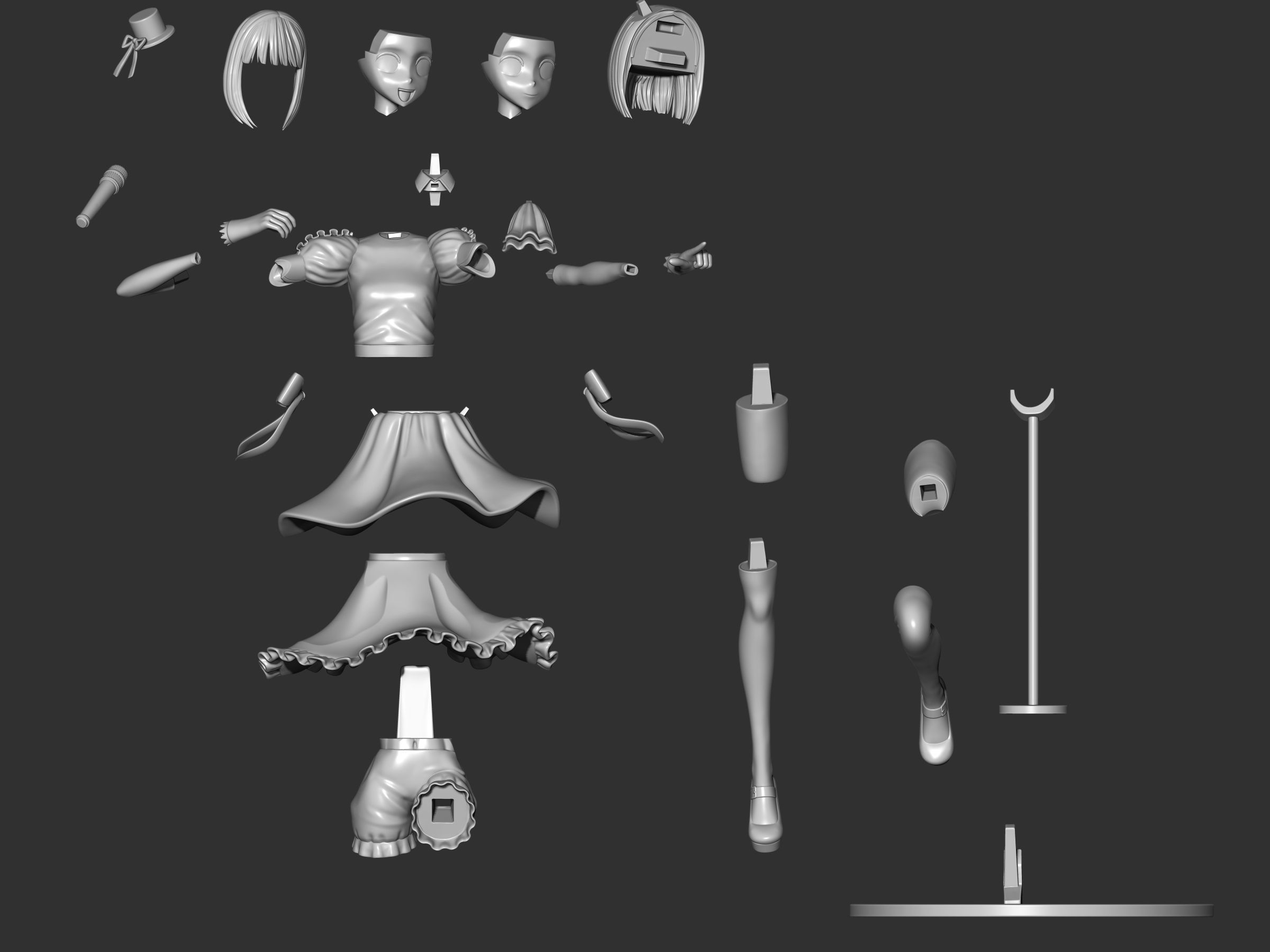 B-komachi figure bundle 3D Model Collection_21