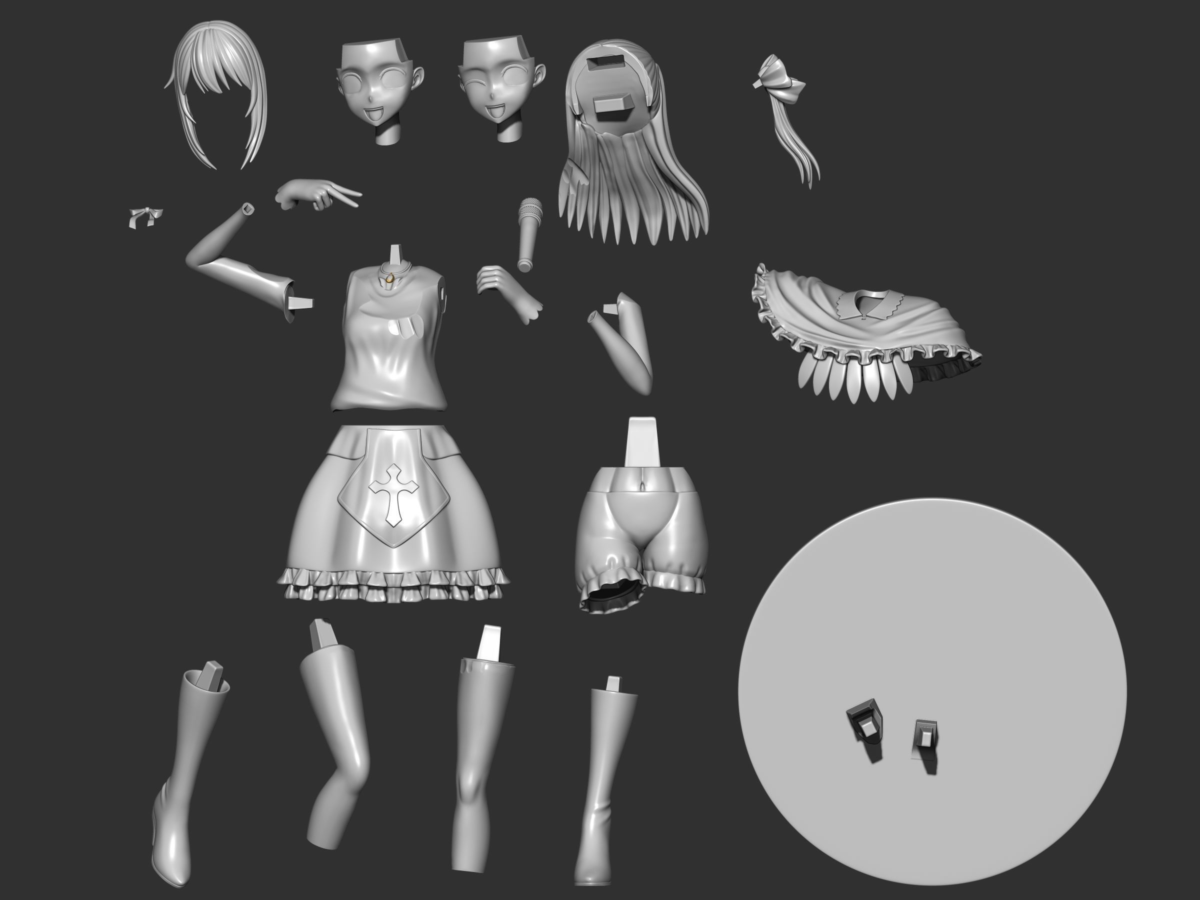 B-komachi figure bundle 3D Model Collection_22