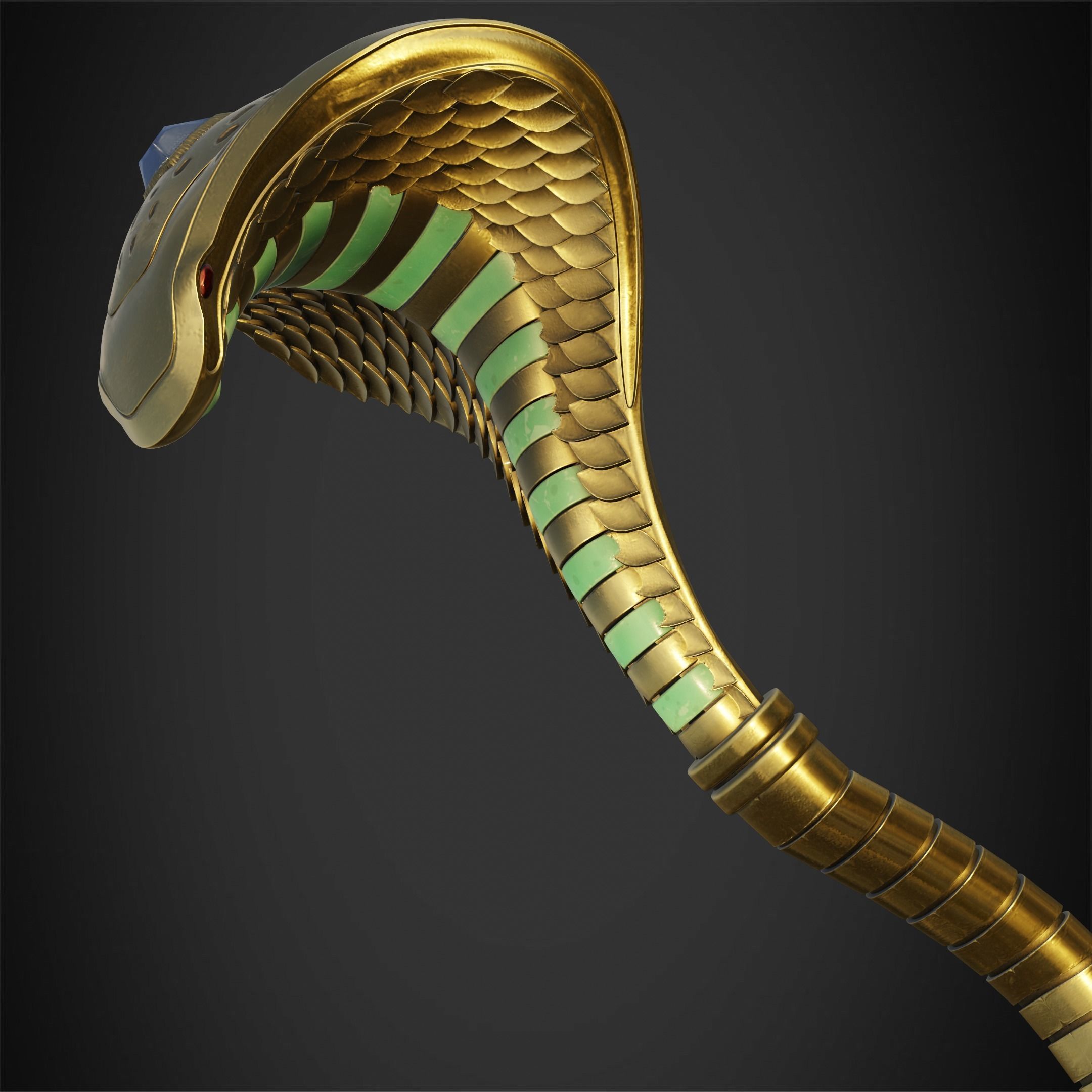 Aladdin Jafar Cobra Scepter for Cosplay 3D print model_5