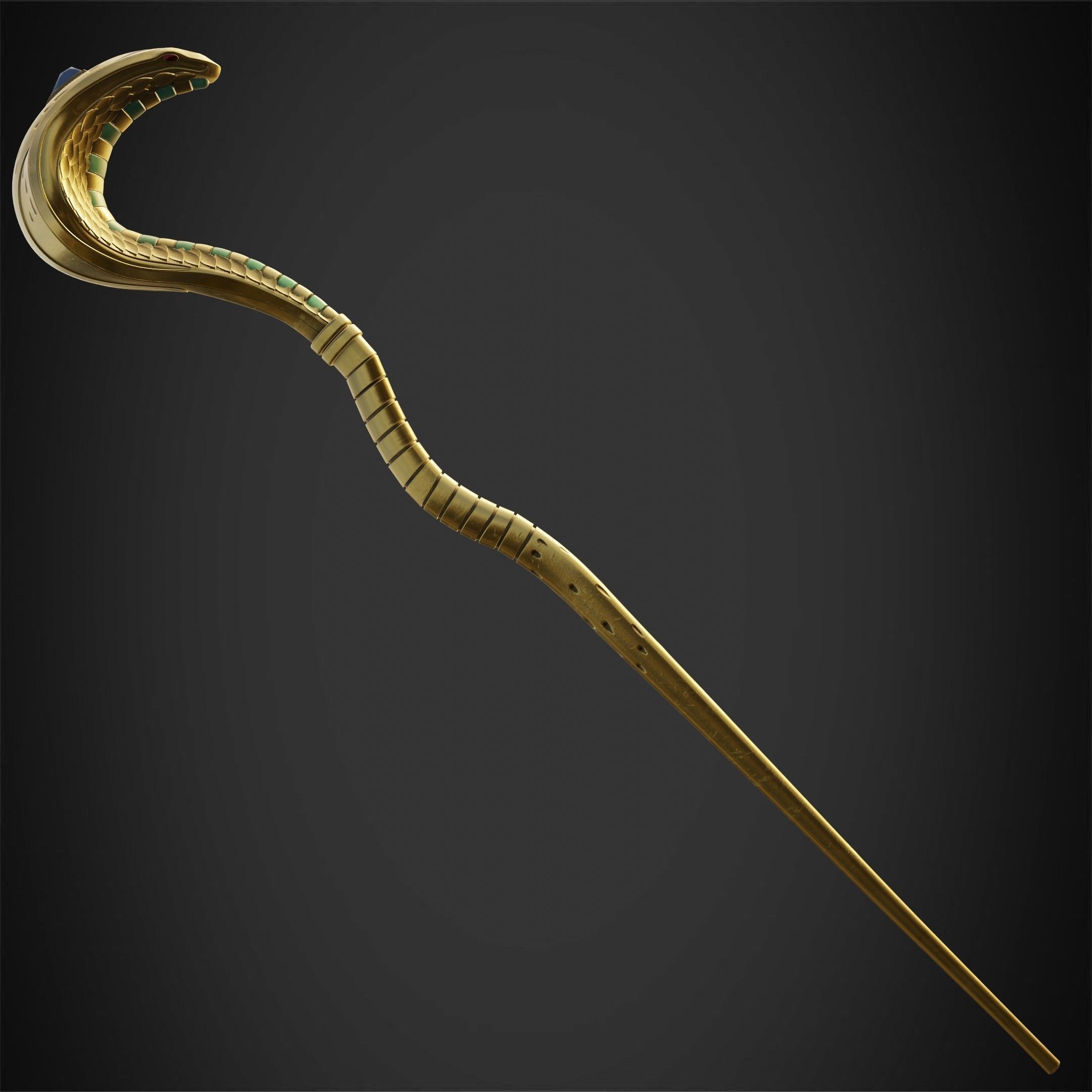 Aladdin Jafar Cobra Scepter for Cosplay 3D print model_12