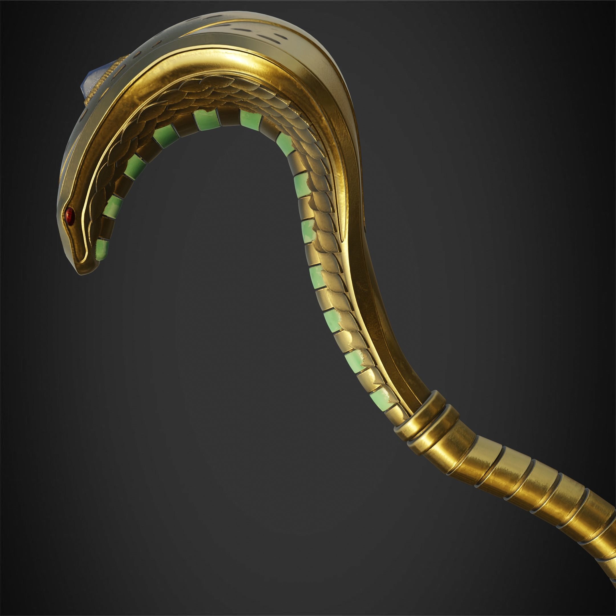 Aladdin Jafar Cobra Scepter for Cosplay 3D print model_7