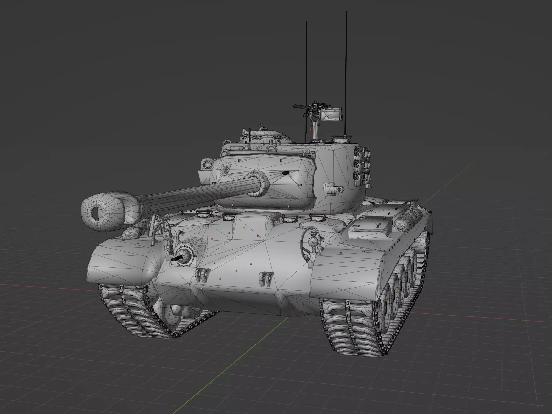 M26 Pershing Low-poly 3D model