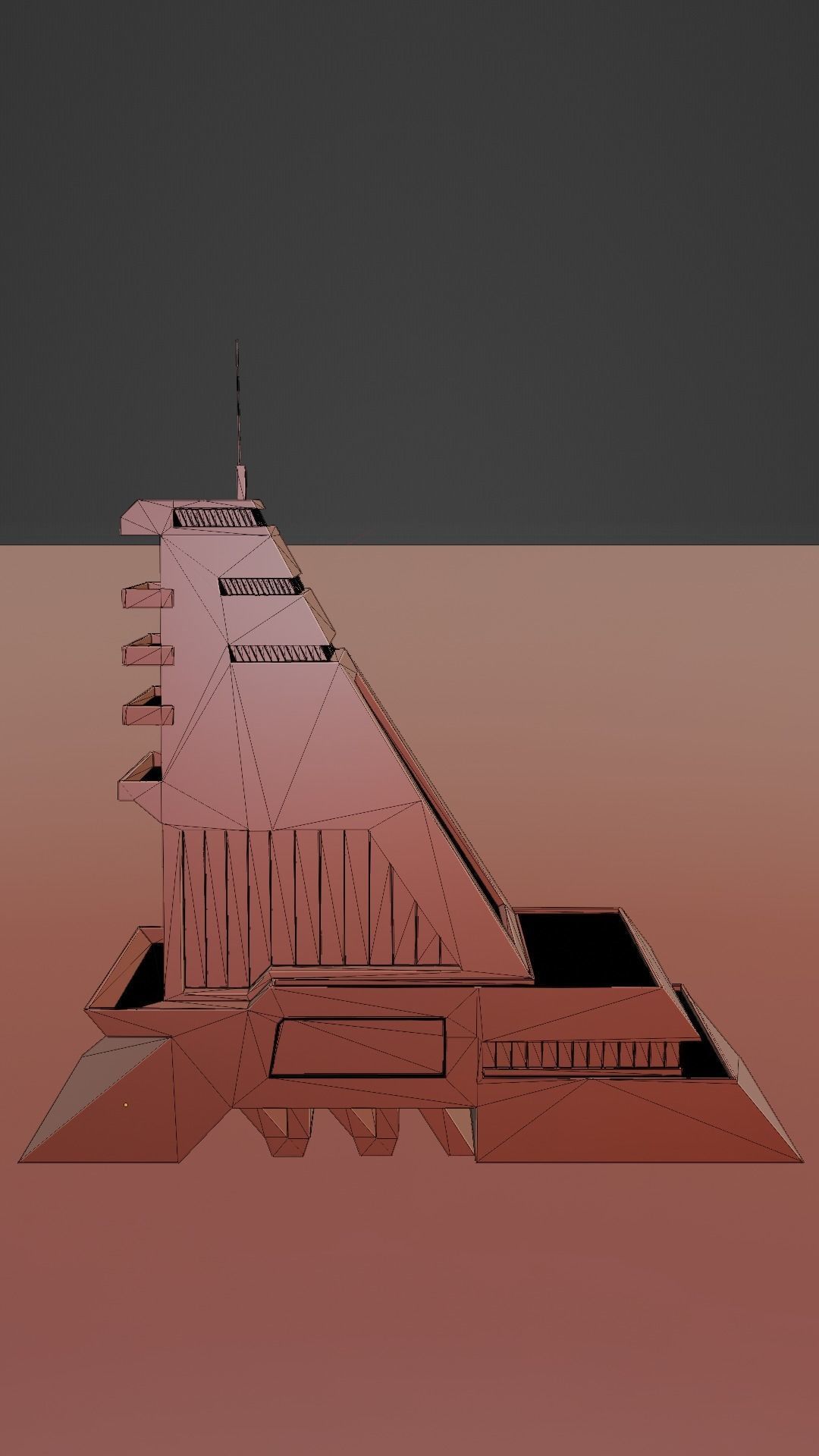 Sci-fi city building kit Low-poly 3D model_9