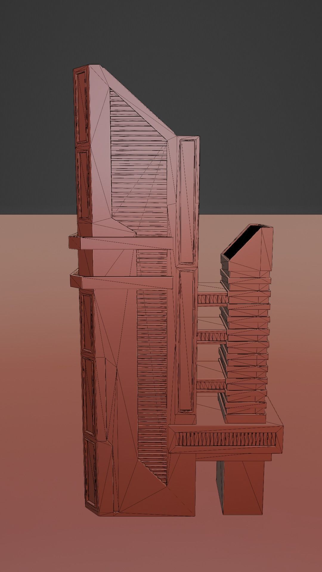 Sci-fi city building kit Low-poly 3D model_8