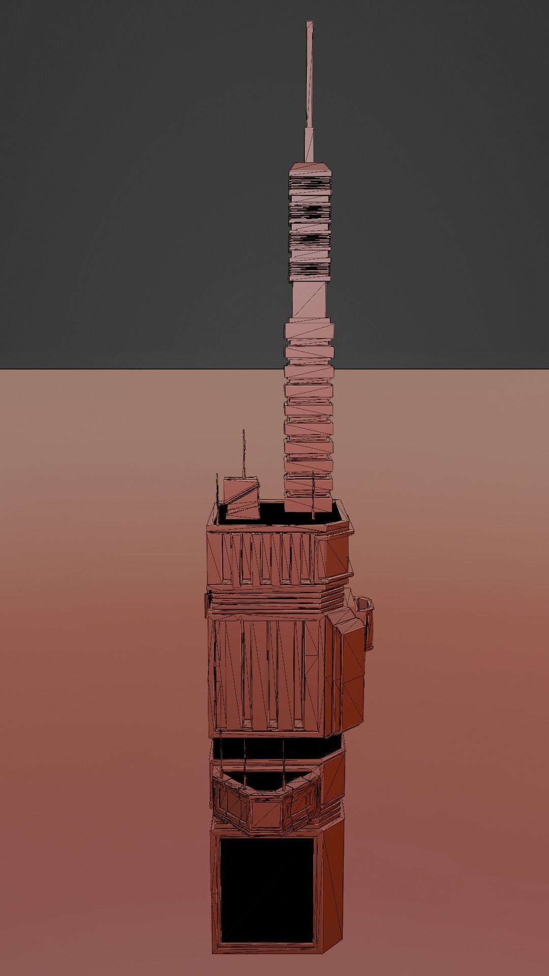 Sci-fi city building kit Low-poly 3D model_7