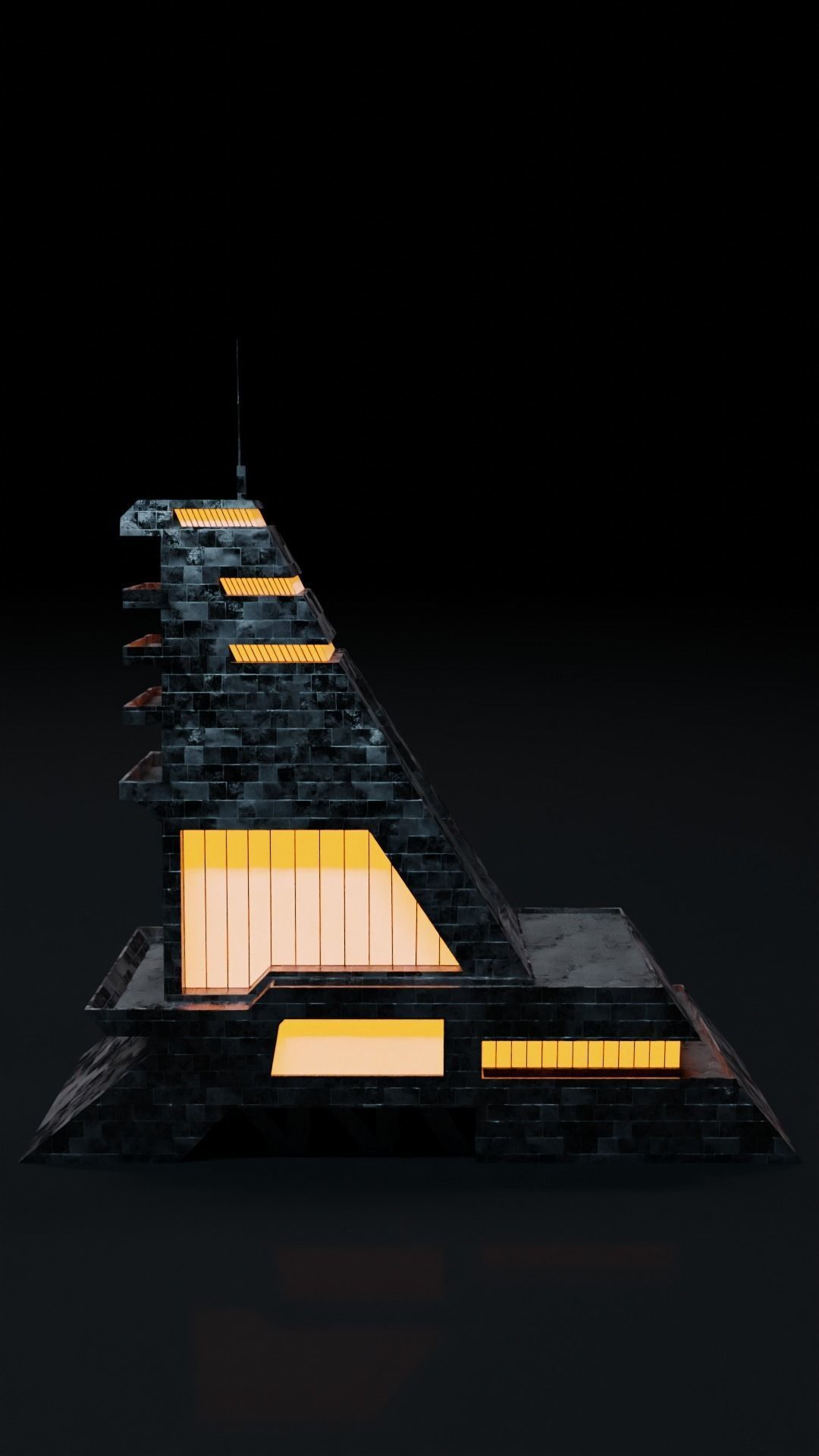 Sci-fi city building kit Low-poly 3D model_4