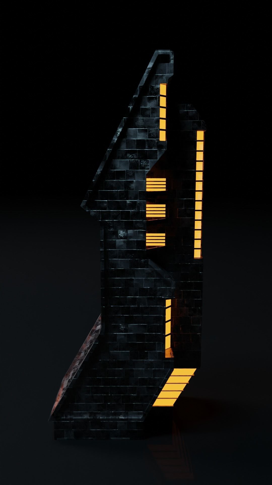 Sci-fi city building kit Low-poly 3D model_5