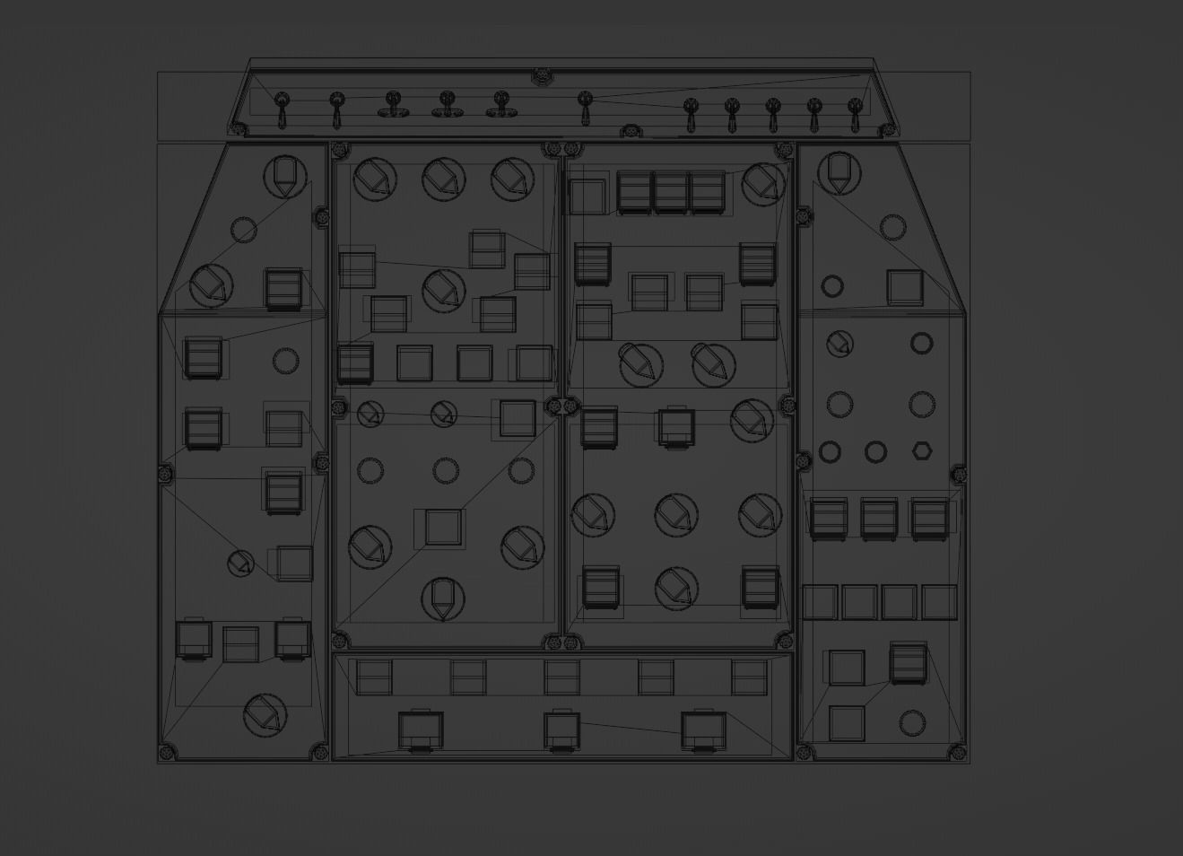 Airbus A220 Cockpit Overhead Animated Low-poly 3D model_11