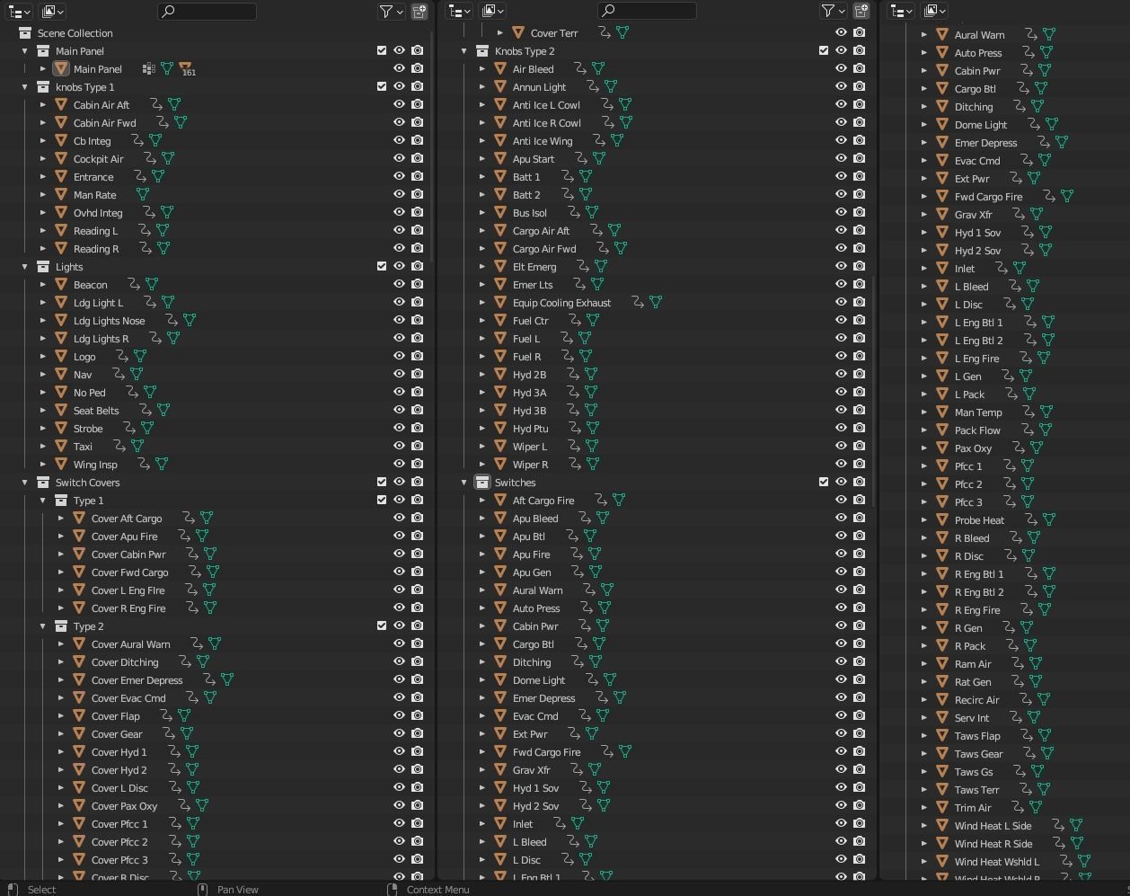 Airbus A220 Cockpit Overhead Animated Low-poly 3D model_14