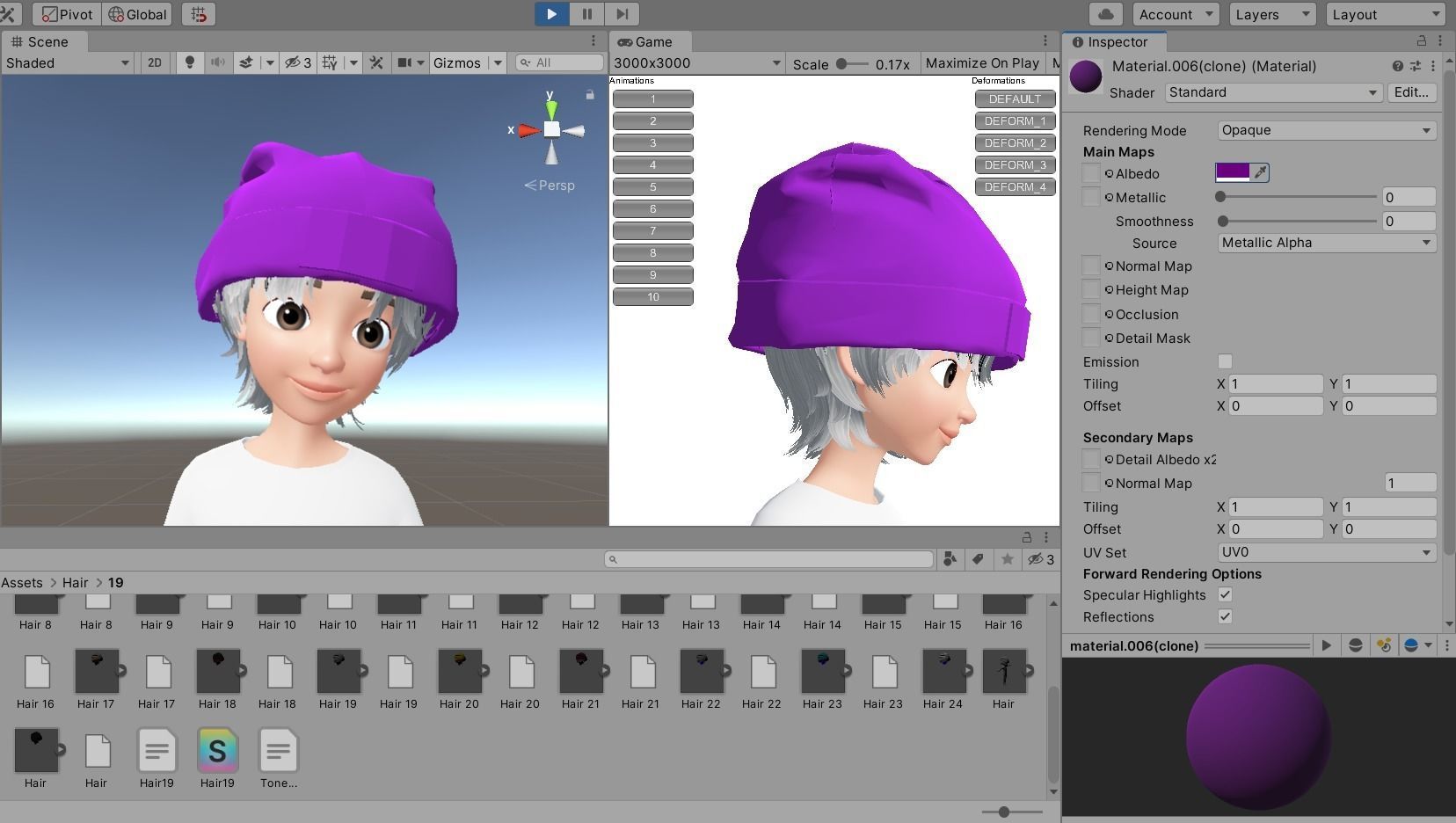 3D model Hair with Hat 3D Model Zepeto Unity Prefab FBX 019 VR / AR ...