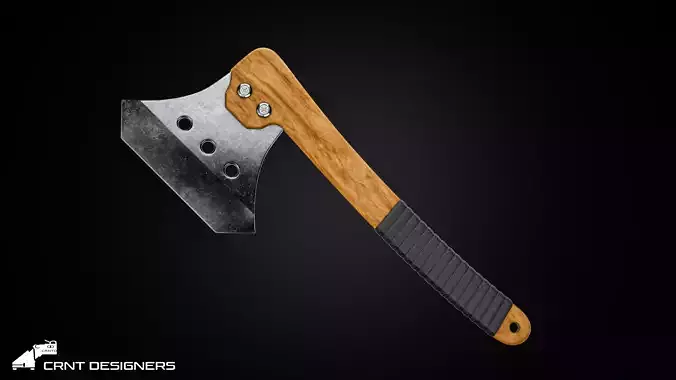 Wooden Axe Low Poly PBR 3D Model