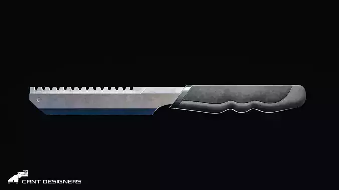 Chopper - Military combat Knife Low Poly PBR 3D Model