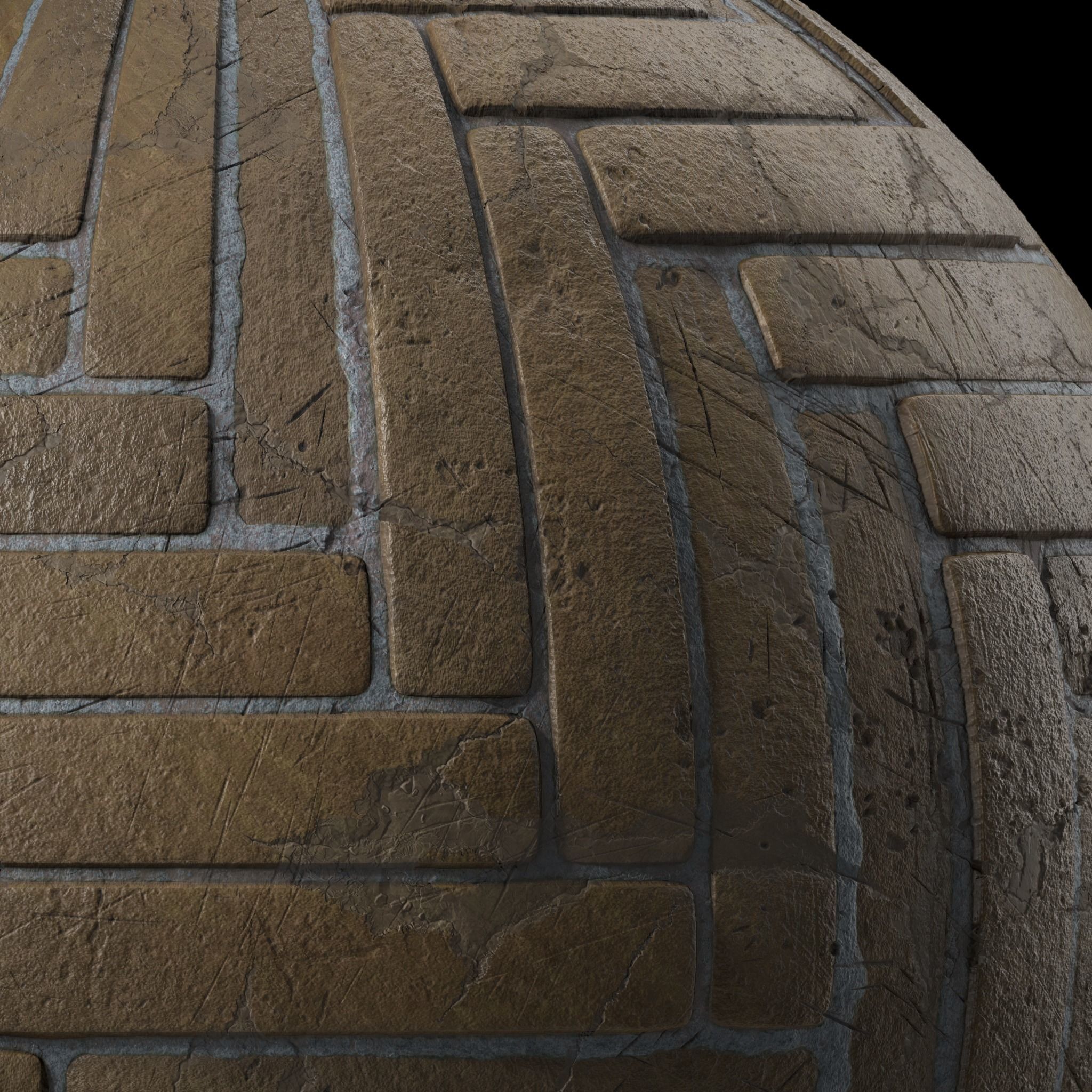 Pavement Materials 45- HerringBone Paving Sbsar Pbr Seamless Texture_5