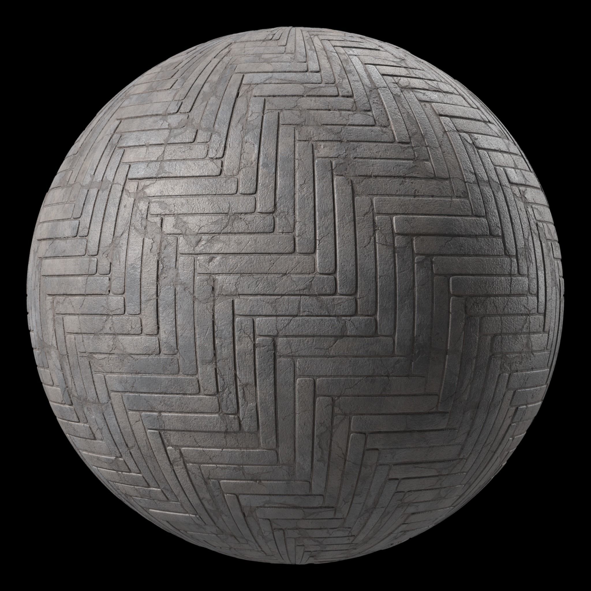Pavement Materials 45- HerringBone Paving Sbsar Pbr Seamless Texture_1