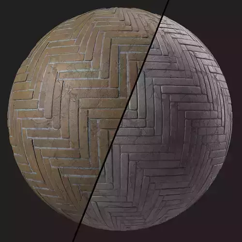 Pavement Materials 45- HerringBone Paving Sbsar Pbr Seamless Texture