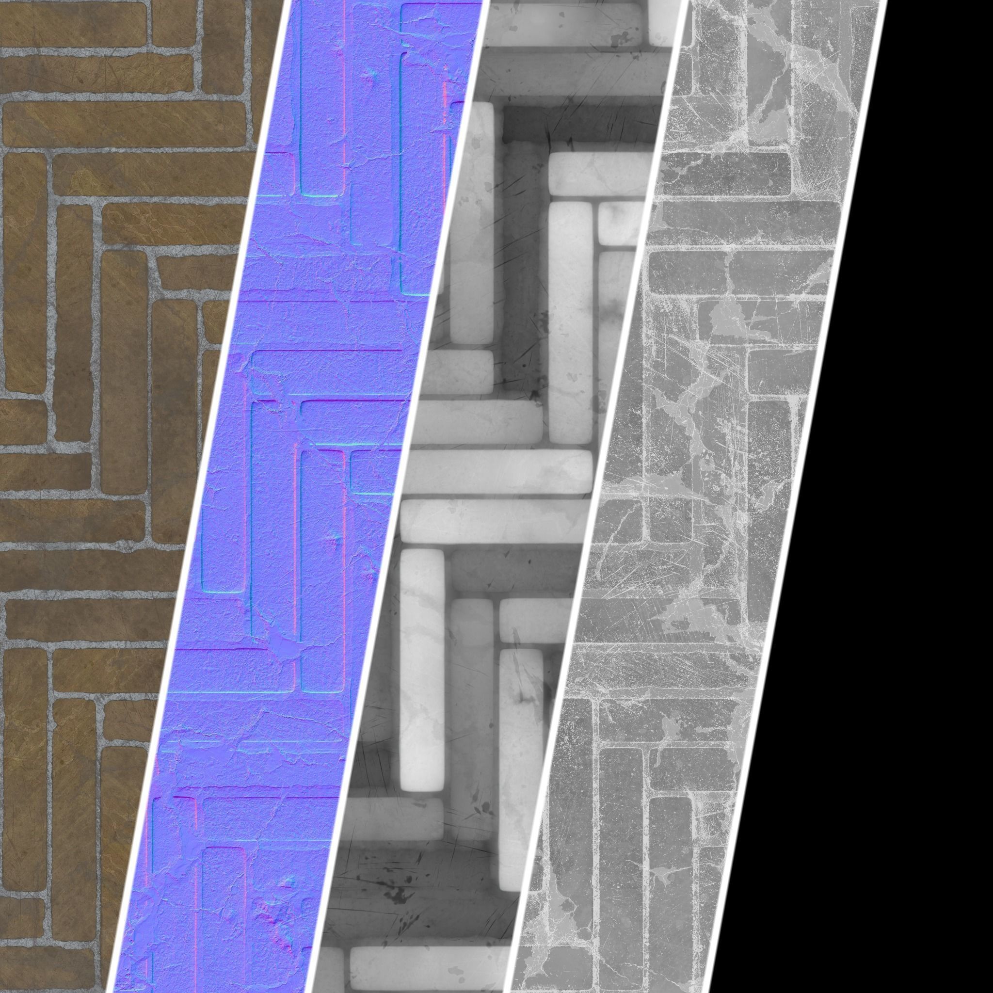 Pavement Materials 45- HerringBone Paving Sbsar Pbr Seamless Texture_6