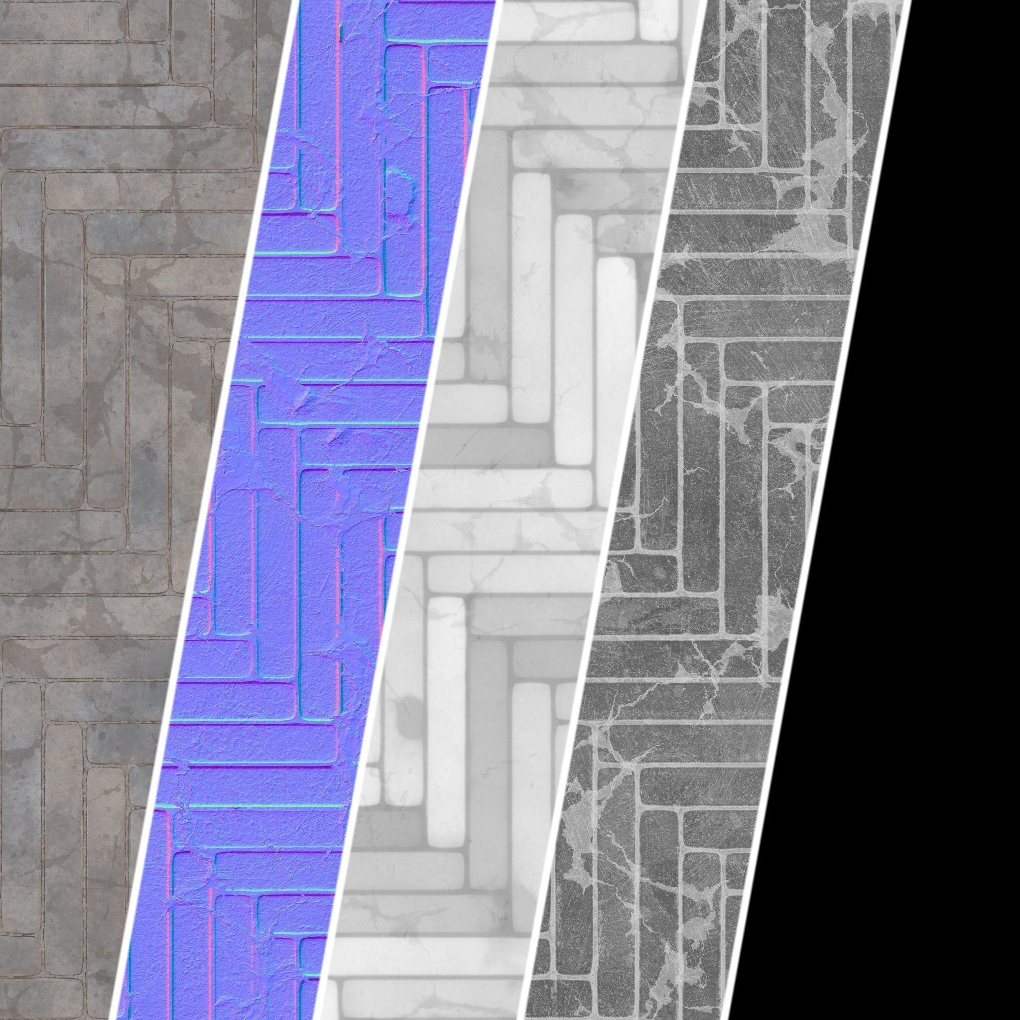 Pavement Materials 45- HerringBone Paving Sbsar Pbr Seamless Texture_3