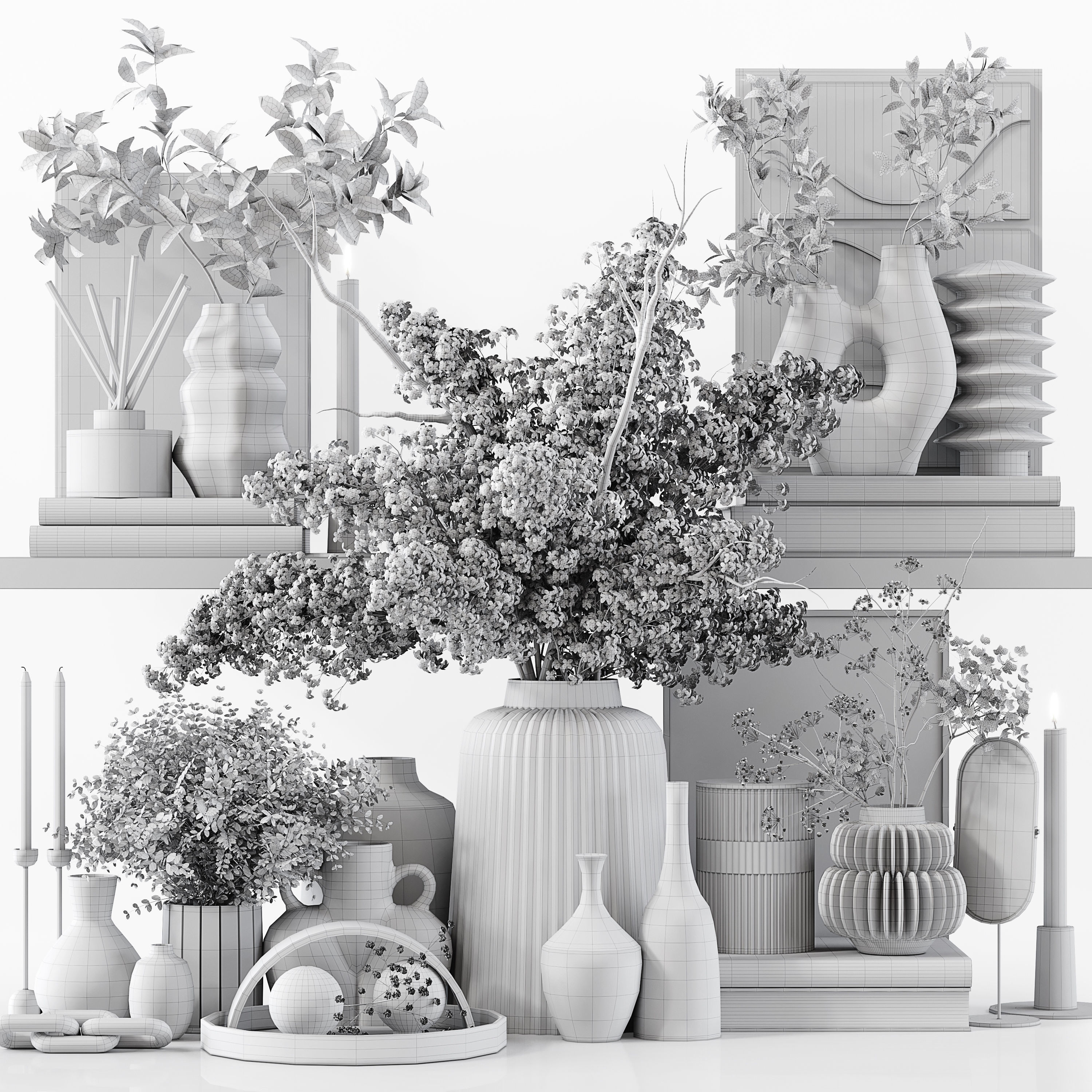 Decorative Set 182 Low-poly 3D model_6