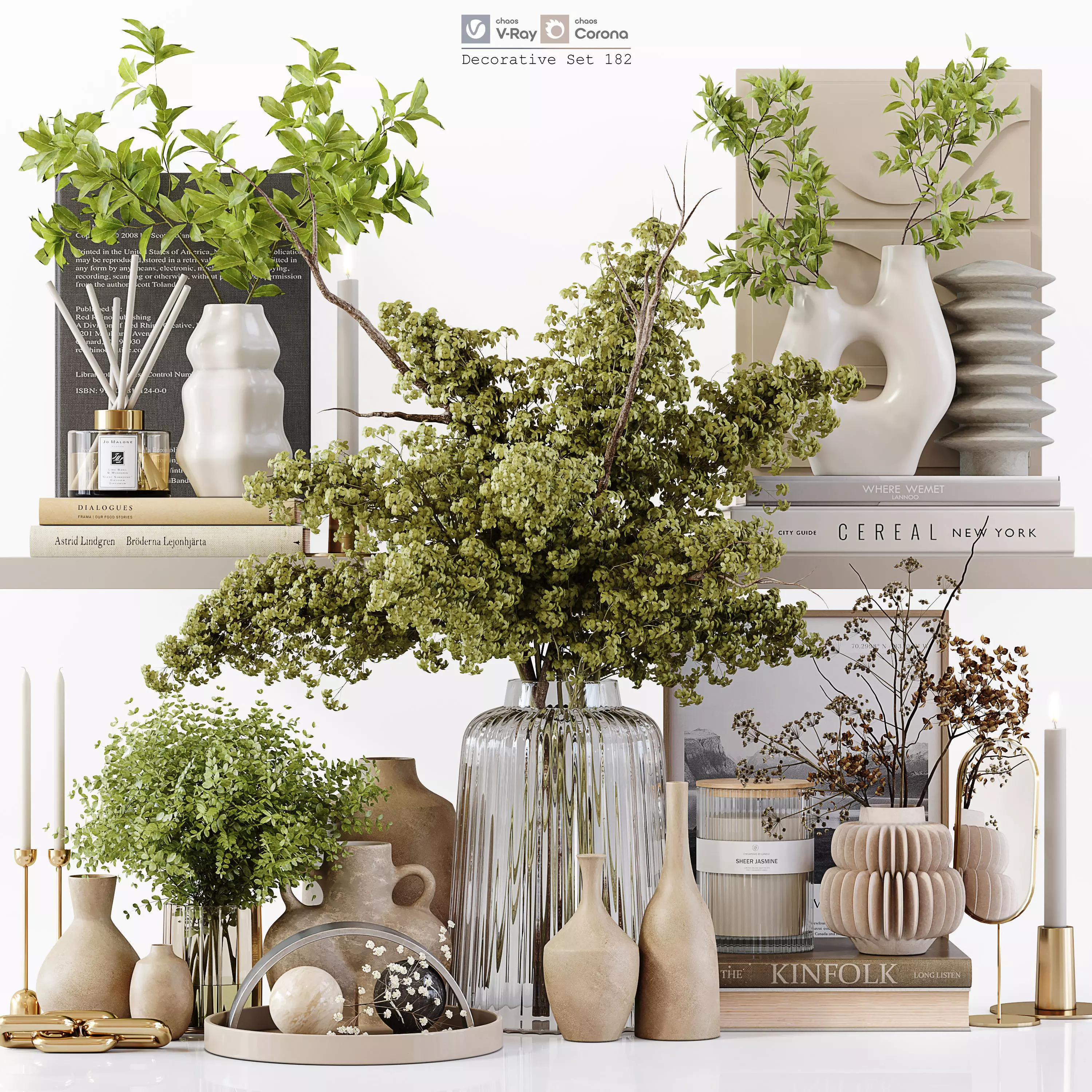 Decorative Set 182 Low-poly 3D model_0