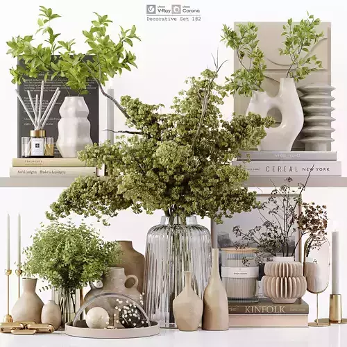 Decorative Set 182 Low-poly 3D model